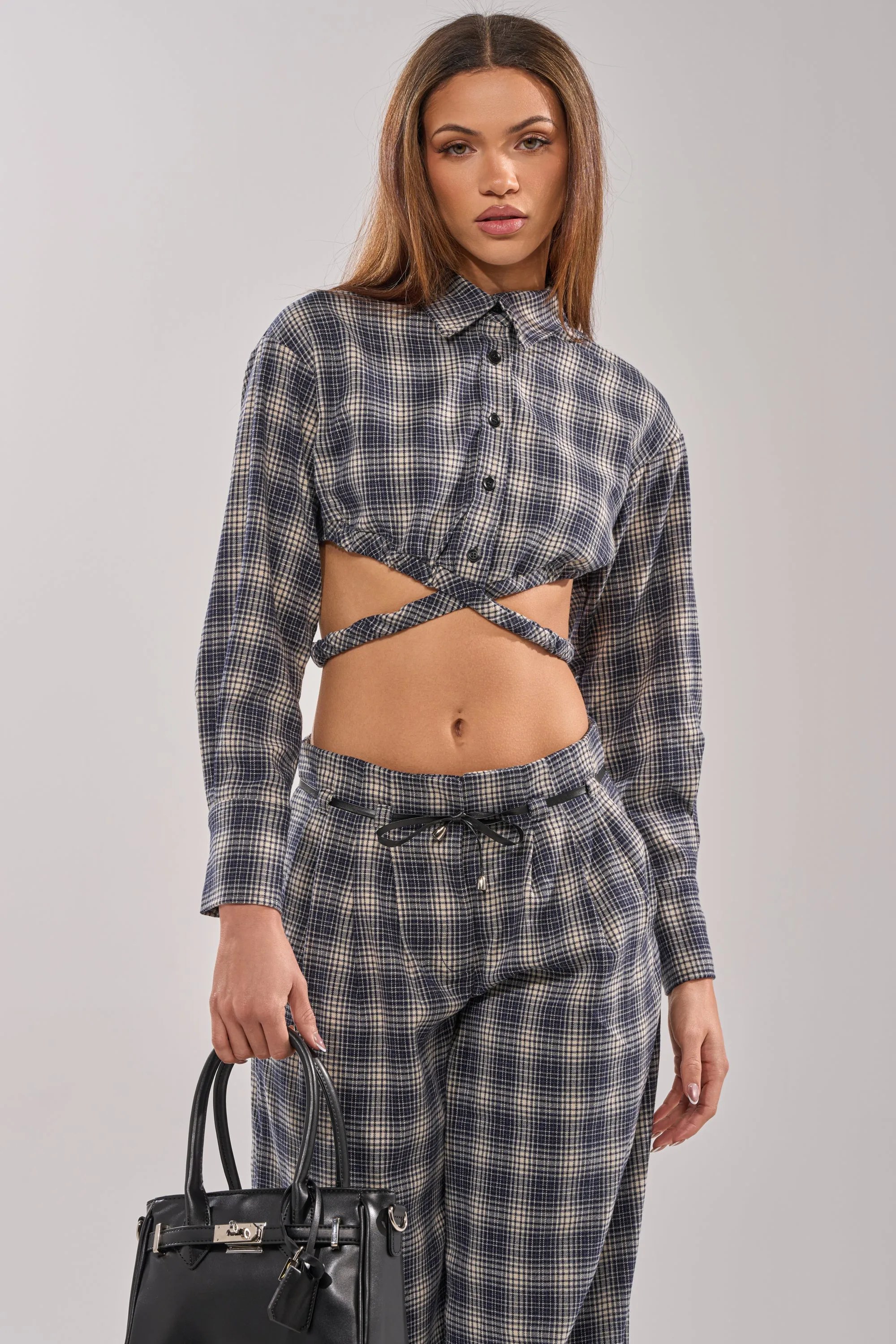 JANE PLAID BUTTON DOWN sold by AKIRA product image thumbnail 5