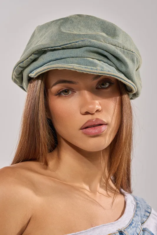 IT GURL SLOUCH DENIM HAT sold by AKIRA