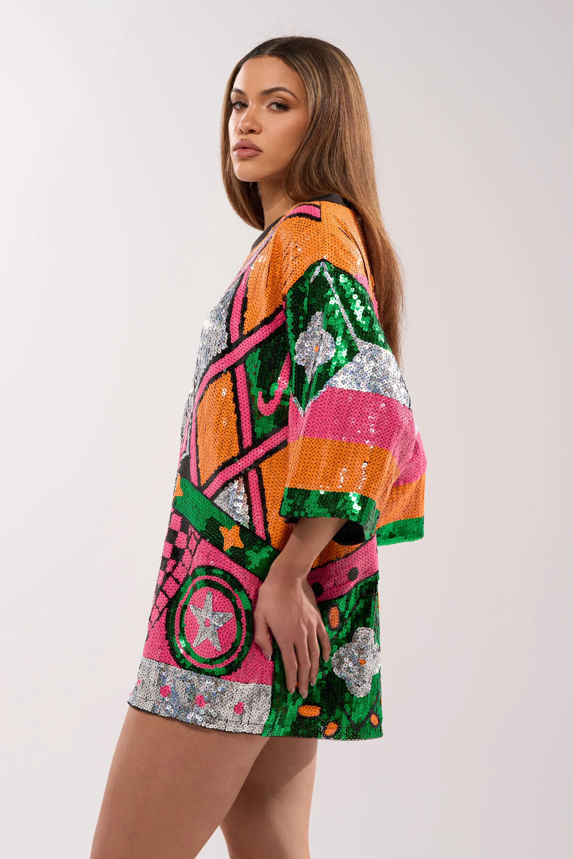 HOUSE OF HEARTS SEQUIN TSHIRT DRESS sold by AKIRA product image thumbnail 5