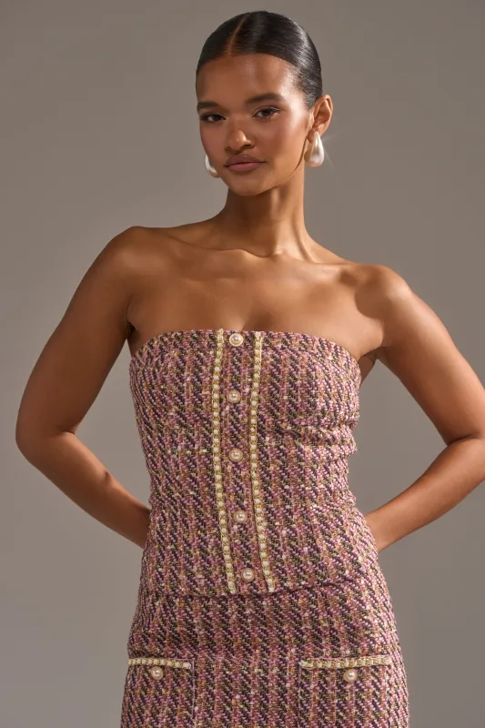 TRUTH OR DARE TWEED CORSET made by AKIRA