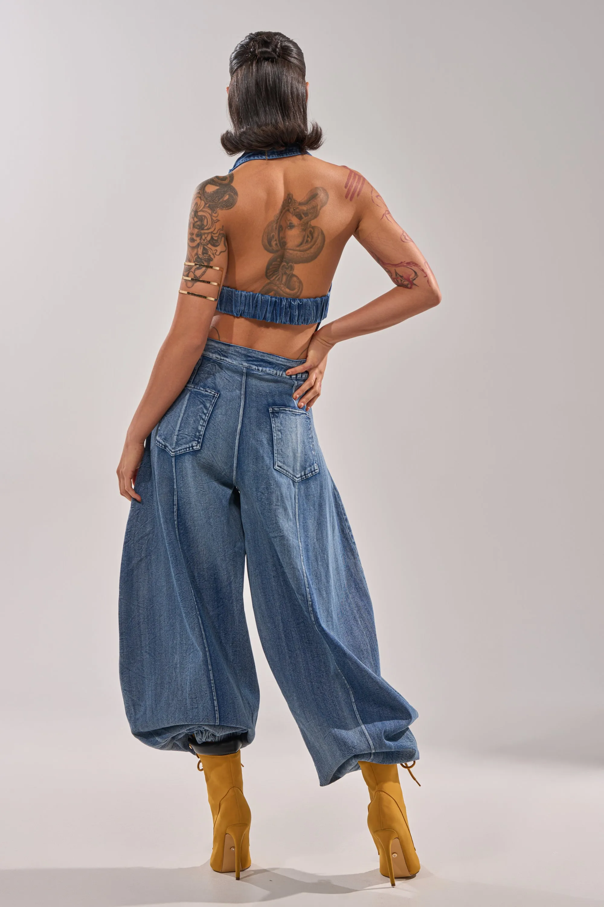 JETSETTER JUMPSUIT IN MEDIUM BLUE DENIM sold by AKIRA product image thumbnail 4