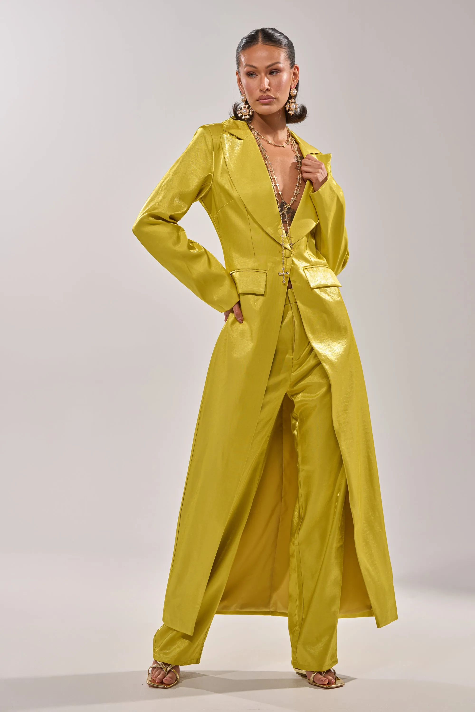 CLEO TROUSER IN CHARTREUSE sold by AKIRA product image thumbnail 5