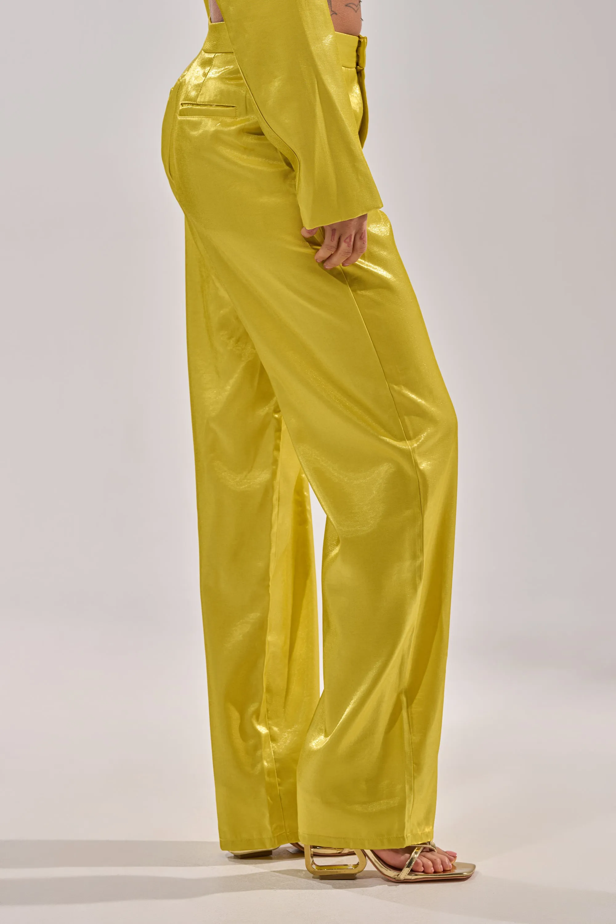 CLEO TROUSER IN CHARTREUSE sold by AKIRA product image thumbnail 3