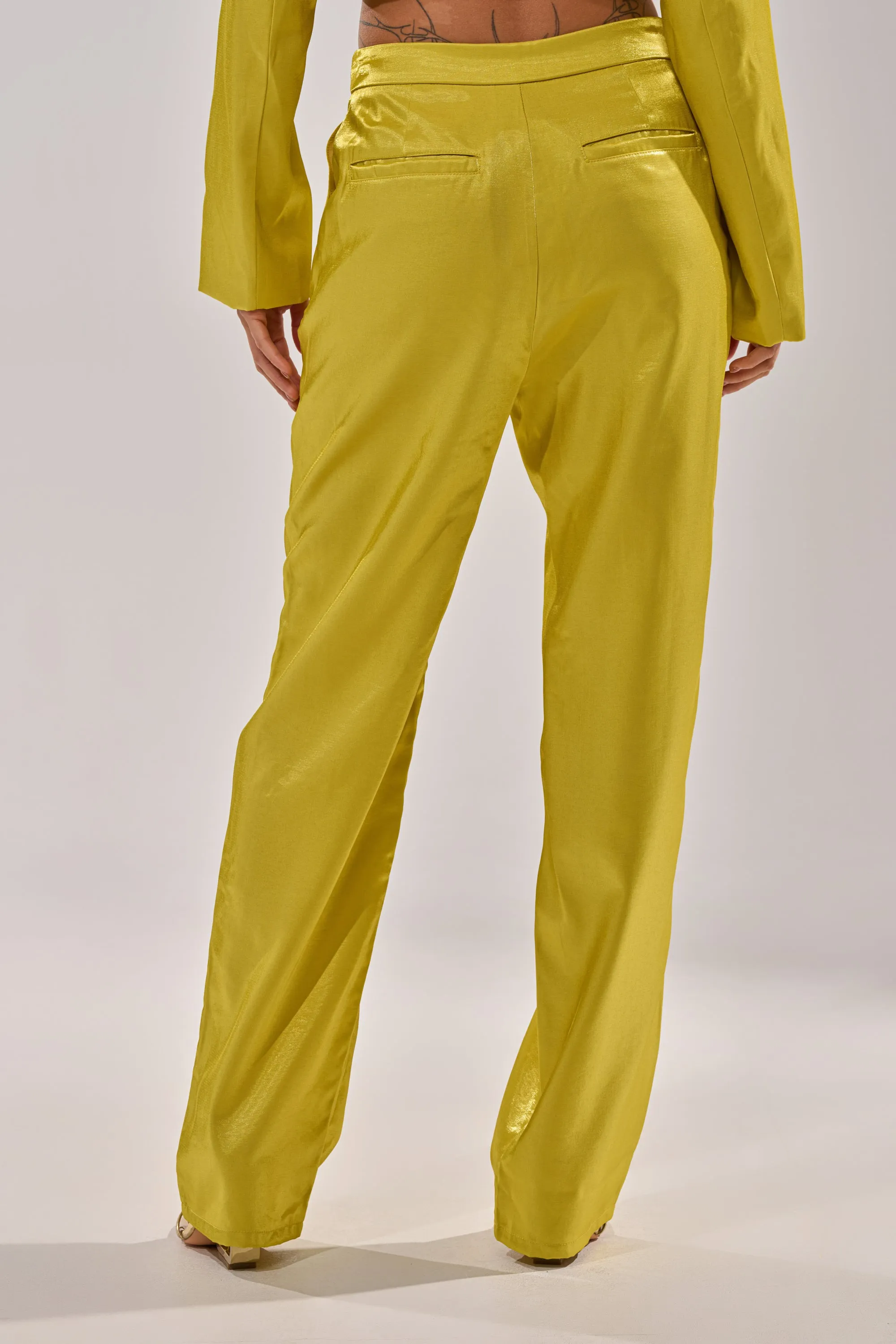 CLEO TROUSER IN CHARTREUSE sold by AKIRA product image thumbnail 4