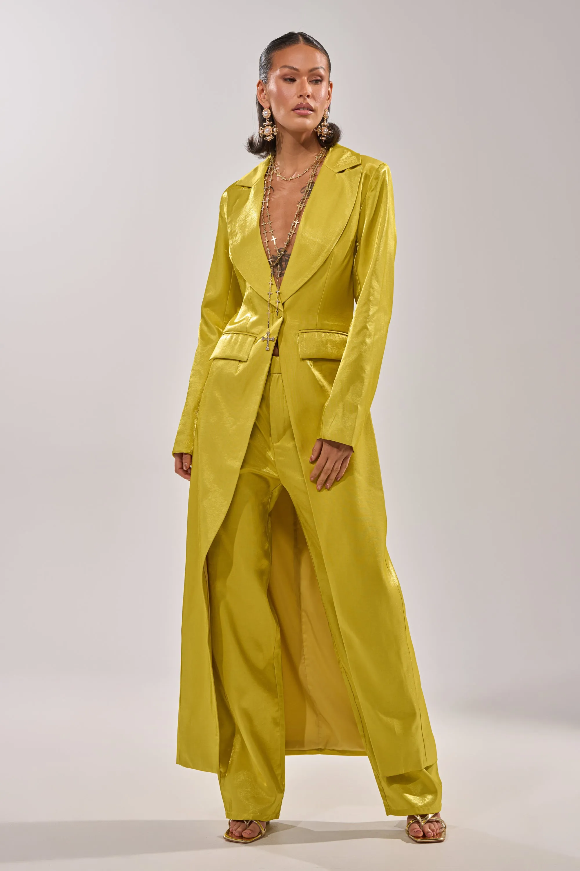 CLEO TRENCH IN CHARTREUSE sold by AKIRA product image thumbnail 3