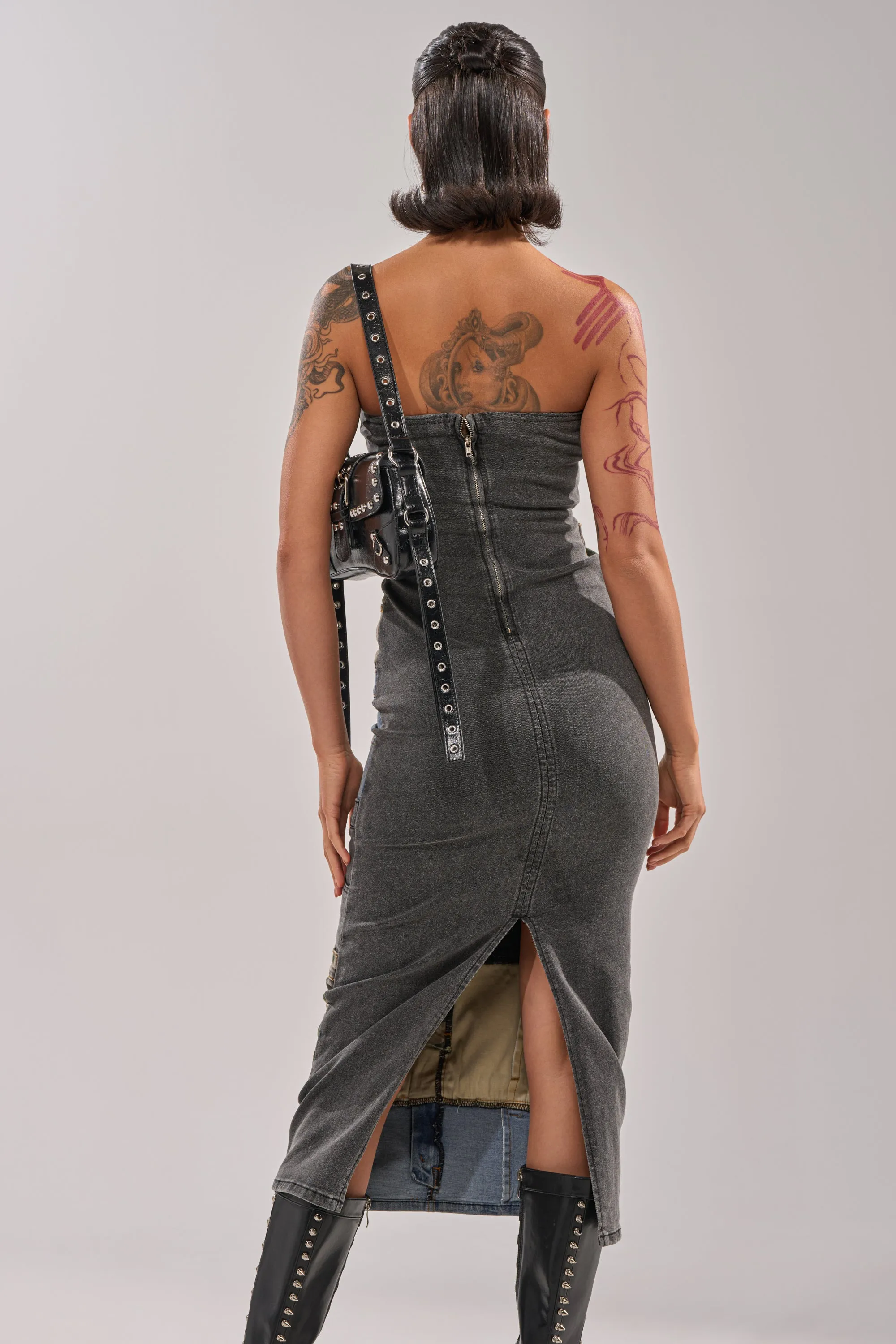 PATCHWORK PARADOX DENIM MAXI DERSS sold by AKIRA product image thumbnail 5