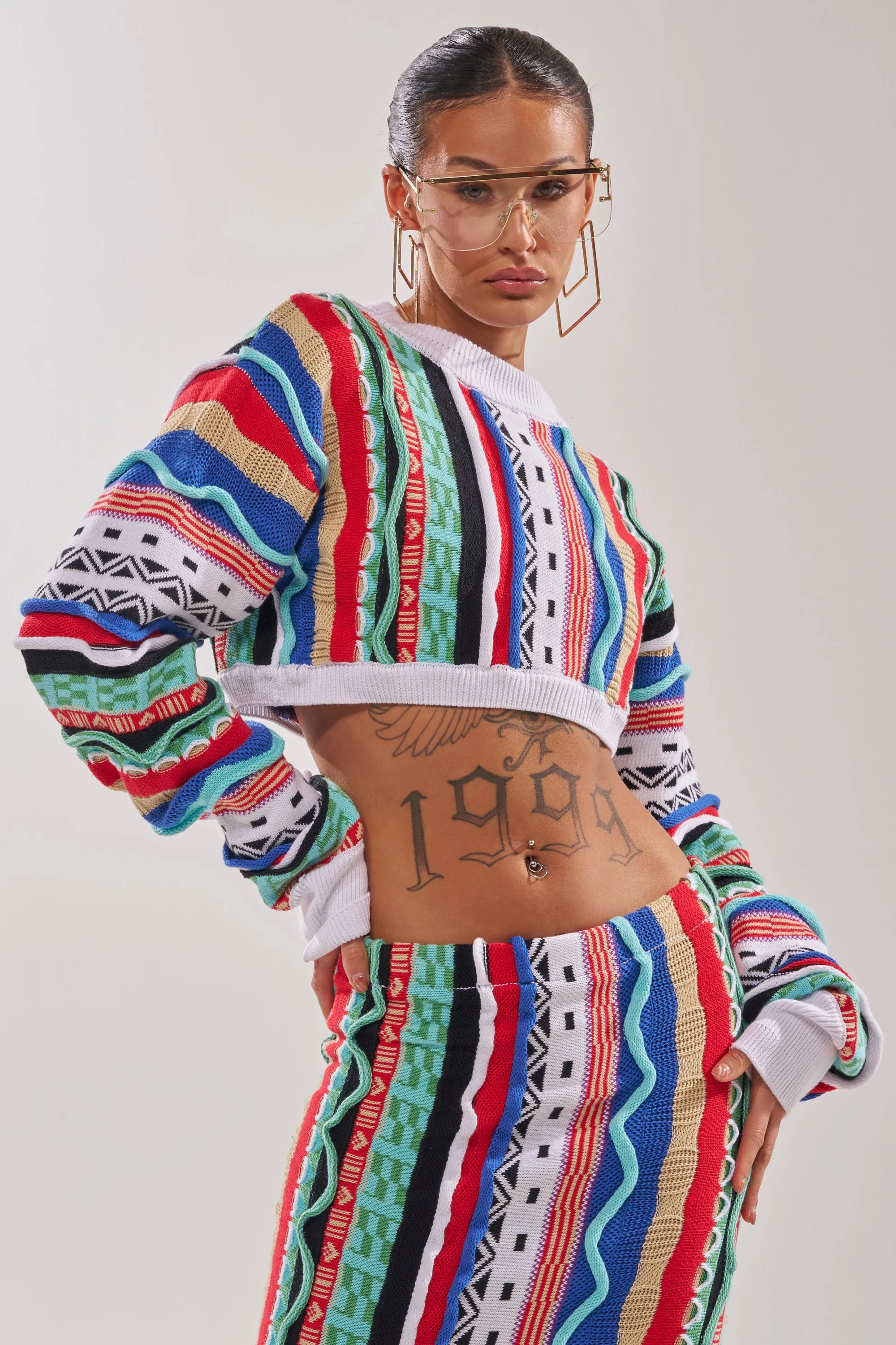 FEELING THE VIBES CROP SWEATER sold by AKIRA product image thumbnail 3