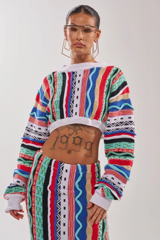 FEELING THE VIBES CROP SWEATER made by AKIRA