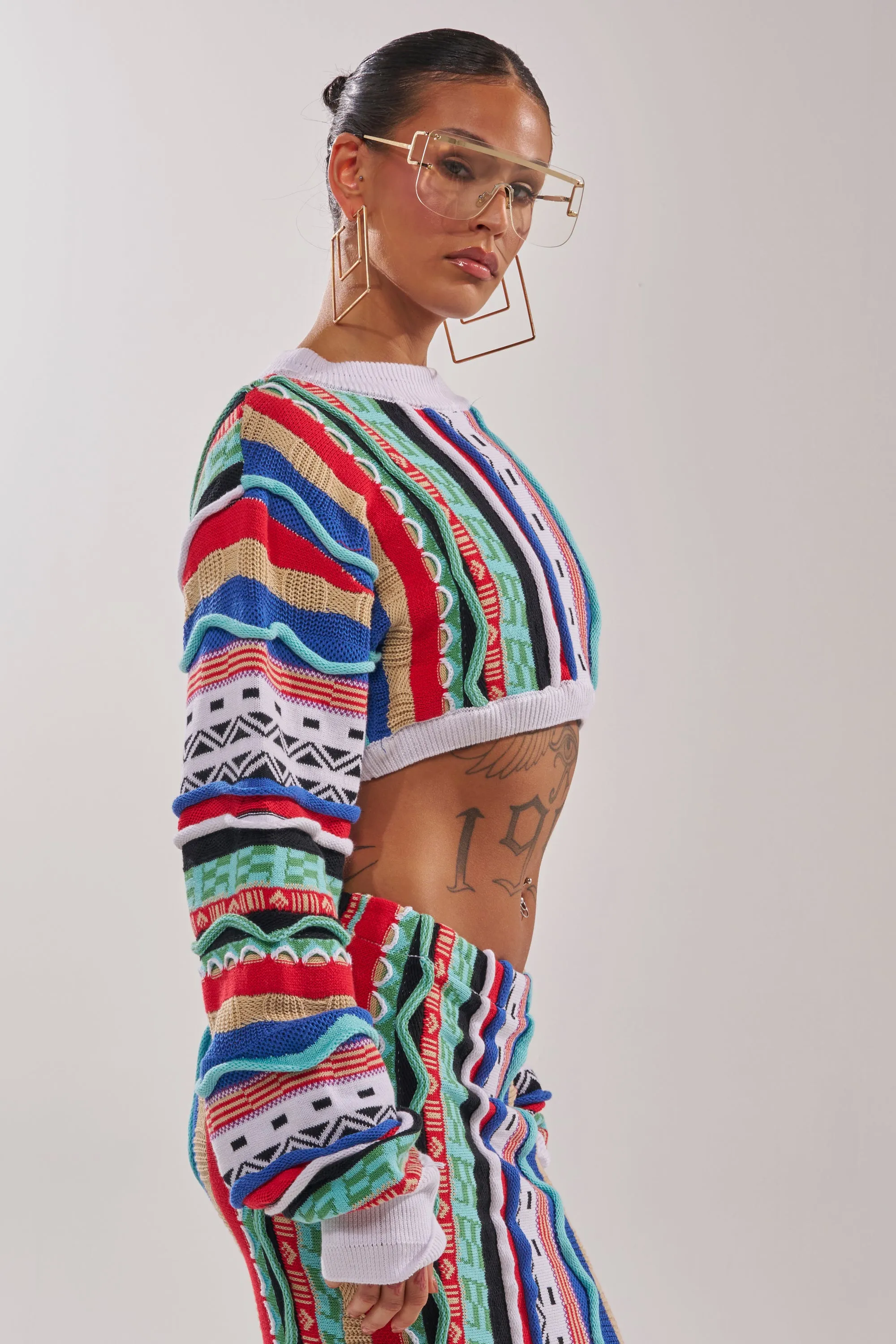 FEELING THE VIBES CROP SWEATER sold by AKIRA product image thumbnail 4