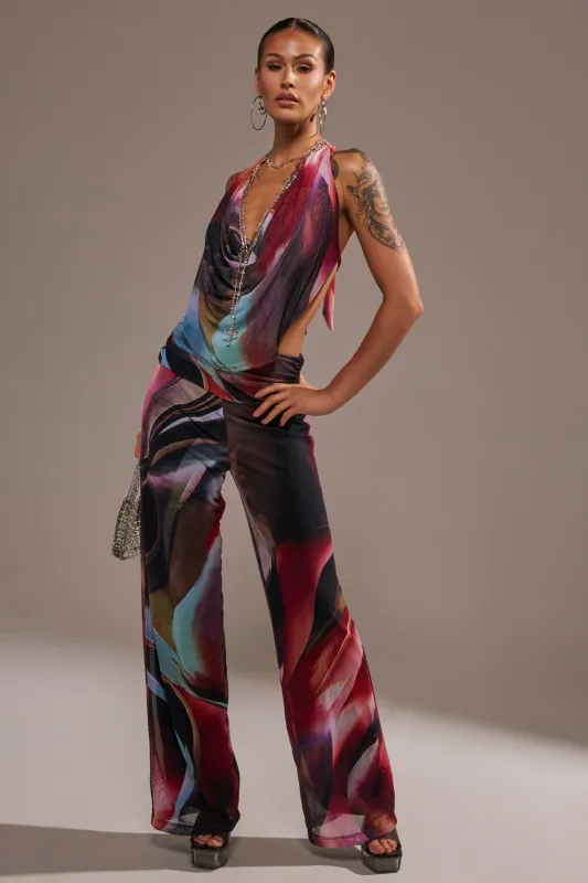 MAIN CHARACTER ENERGY COWL NECK JUMPSUIT made by AKIRA