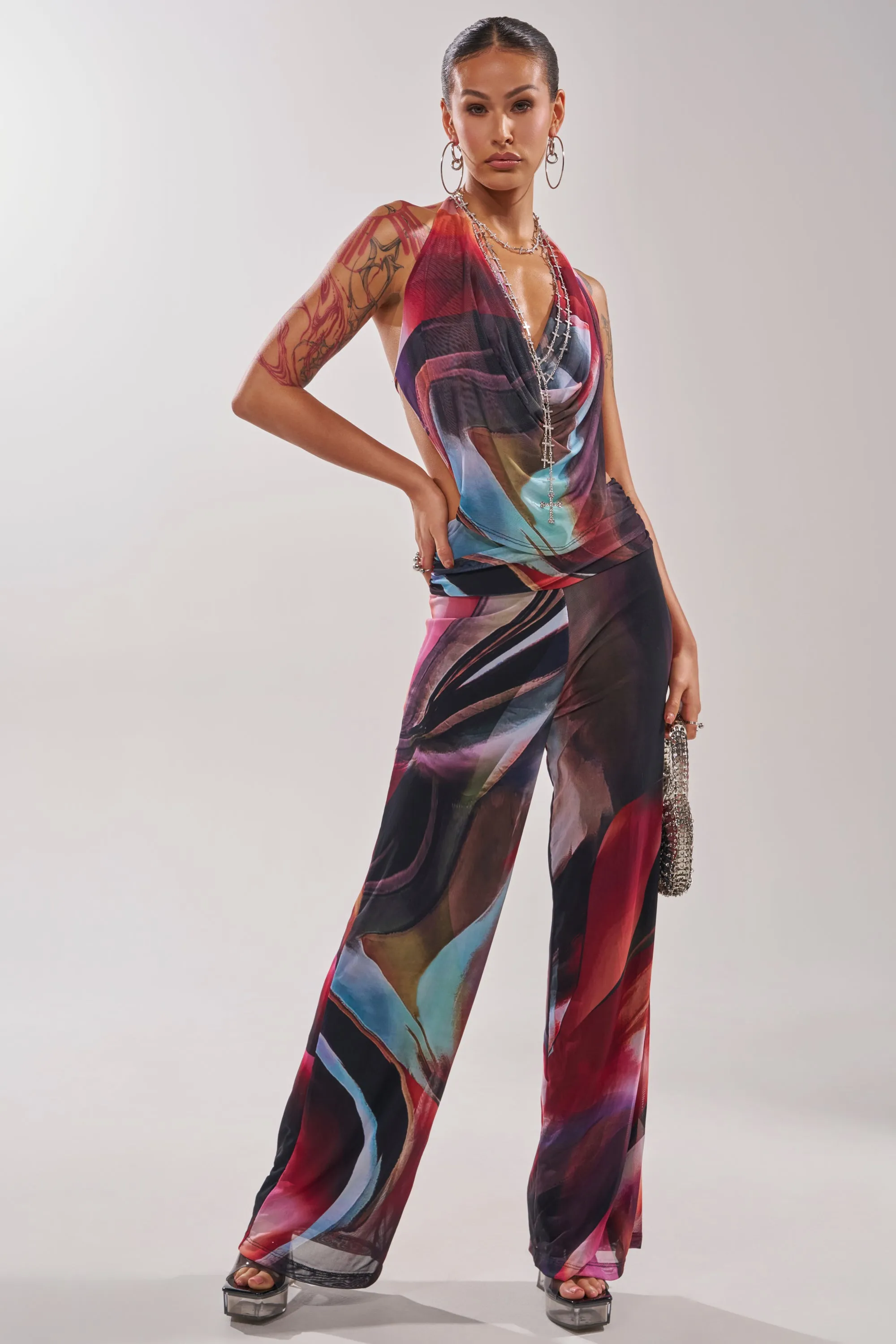 MAIN CHARACTER ENERGY COWL NECK JUMPSUIT sold by AKIRA product image thumbnail 4