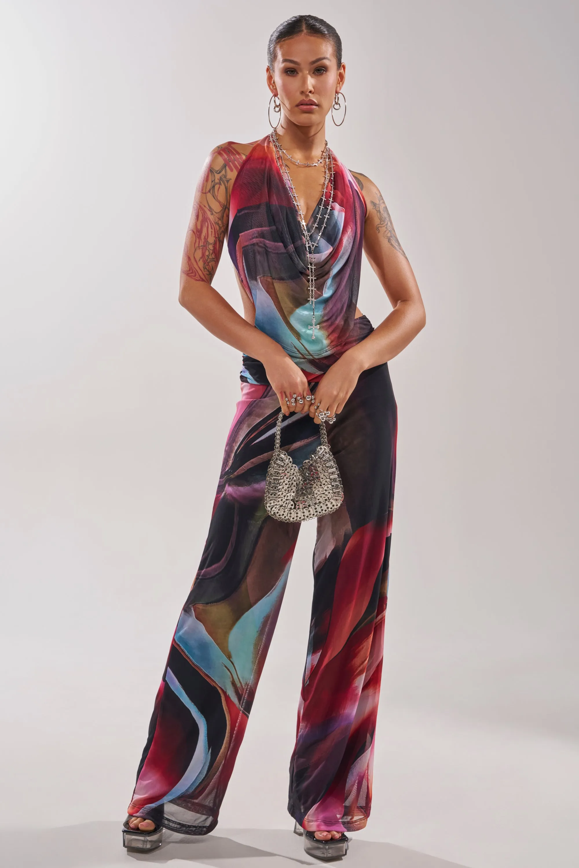 MAIN CHARACTER ENERGY COWL NECK JUMPSUIT sold by AKIRA product image thumbnail 3