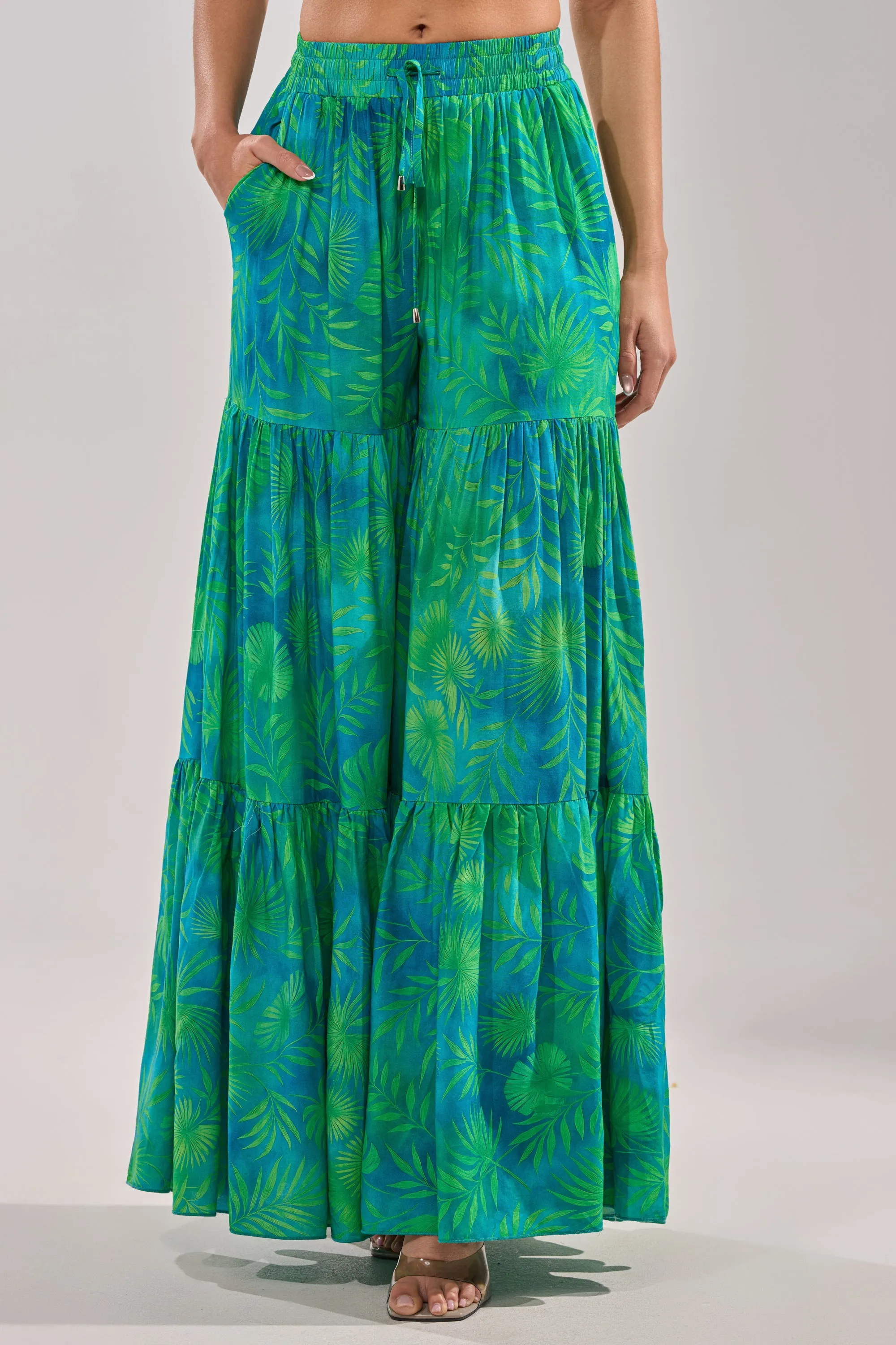 INTO THE GARDEN PALAZZO PANT IN GREEN sold by AKIRA product image thumbnail 5
