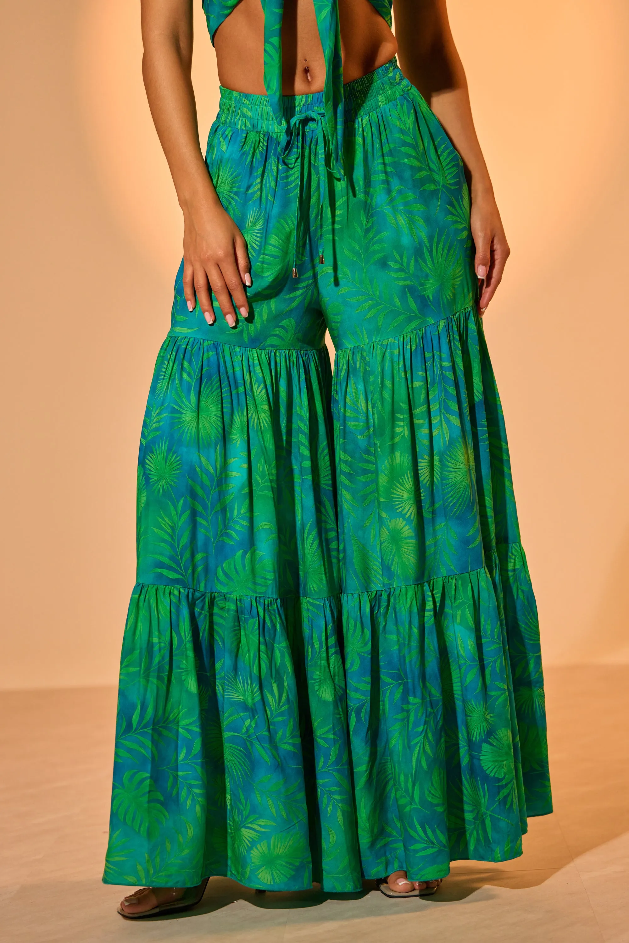 INTO THE GARDEN PALAZZO PANT IN GREEN sold by AKIRA product image thumbnail 3