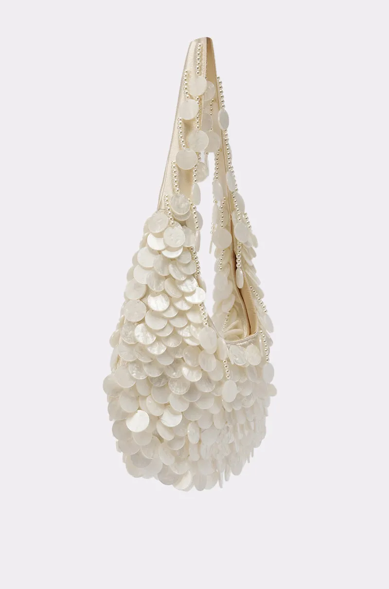 NO WORDS BEADED BAG IN WHITE sold by AKIRA product image thumbnail 4