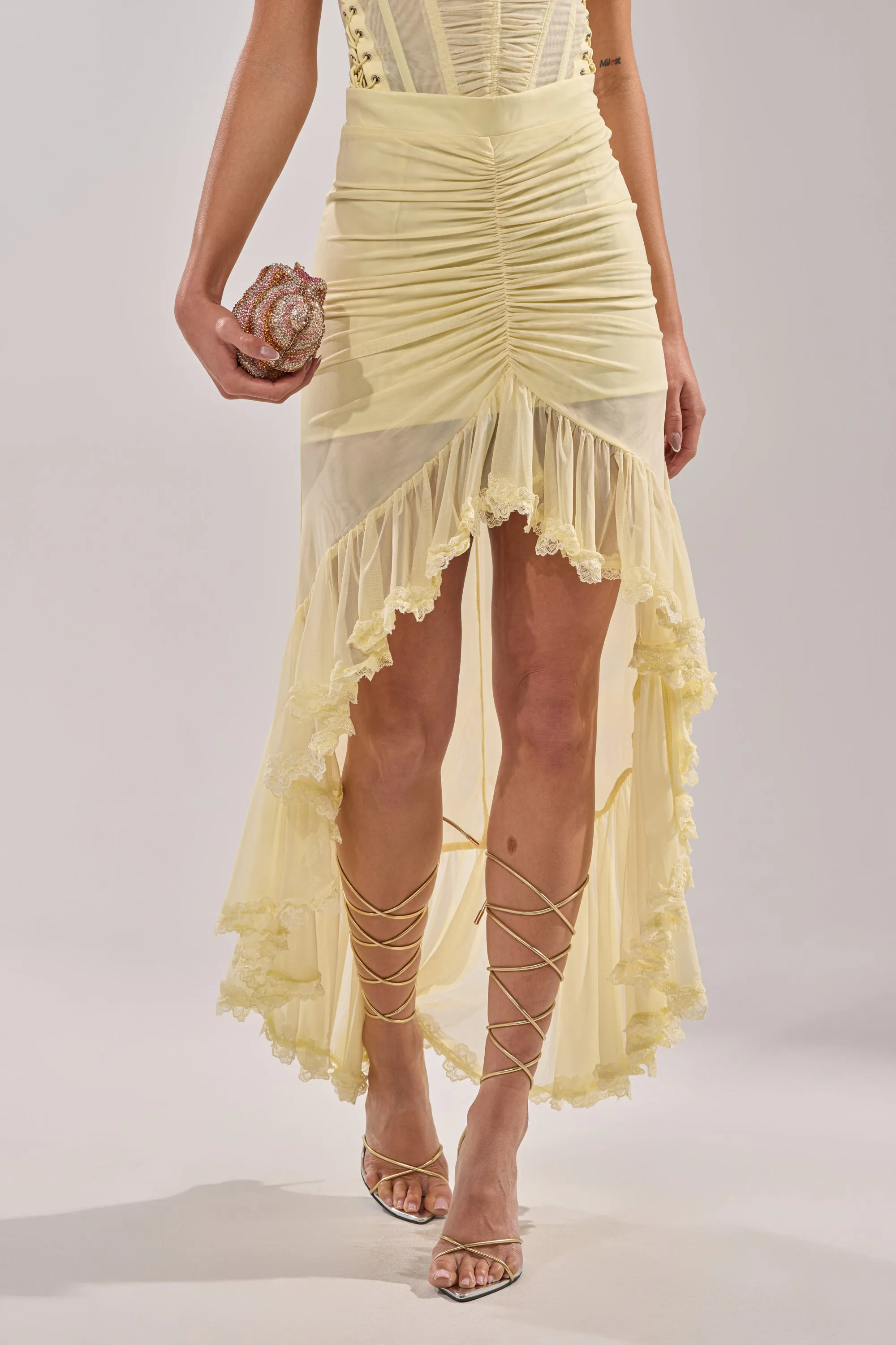 VACA VIBES MESH HIGH LOW SKIRT sold by AKIRA product image thumbnail 5