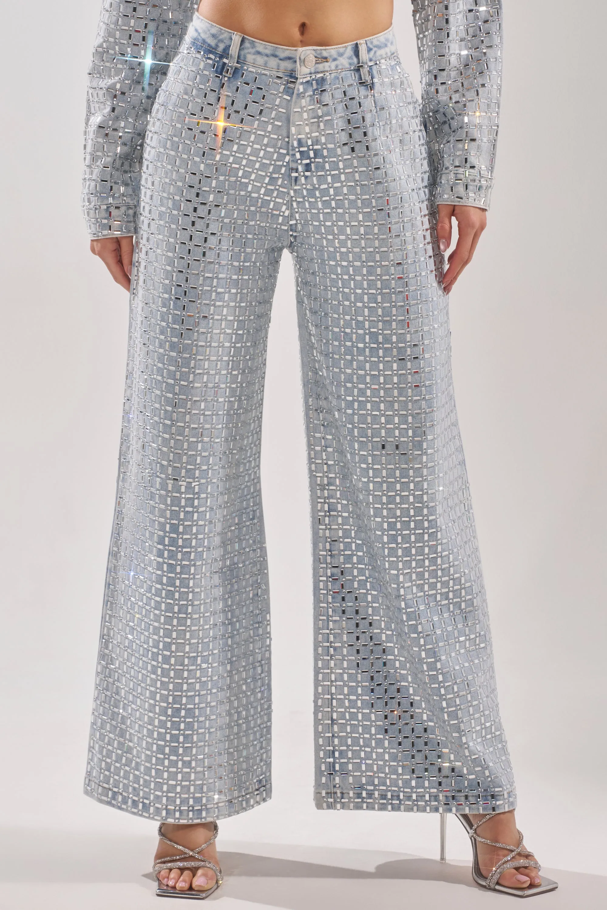 PICK N CHOOSE RHINESTONE WIDE LEG DENIM sold by AKIRA product image thumbnail 2