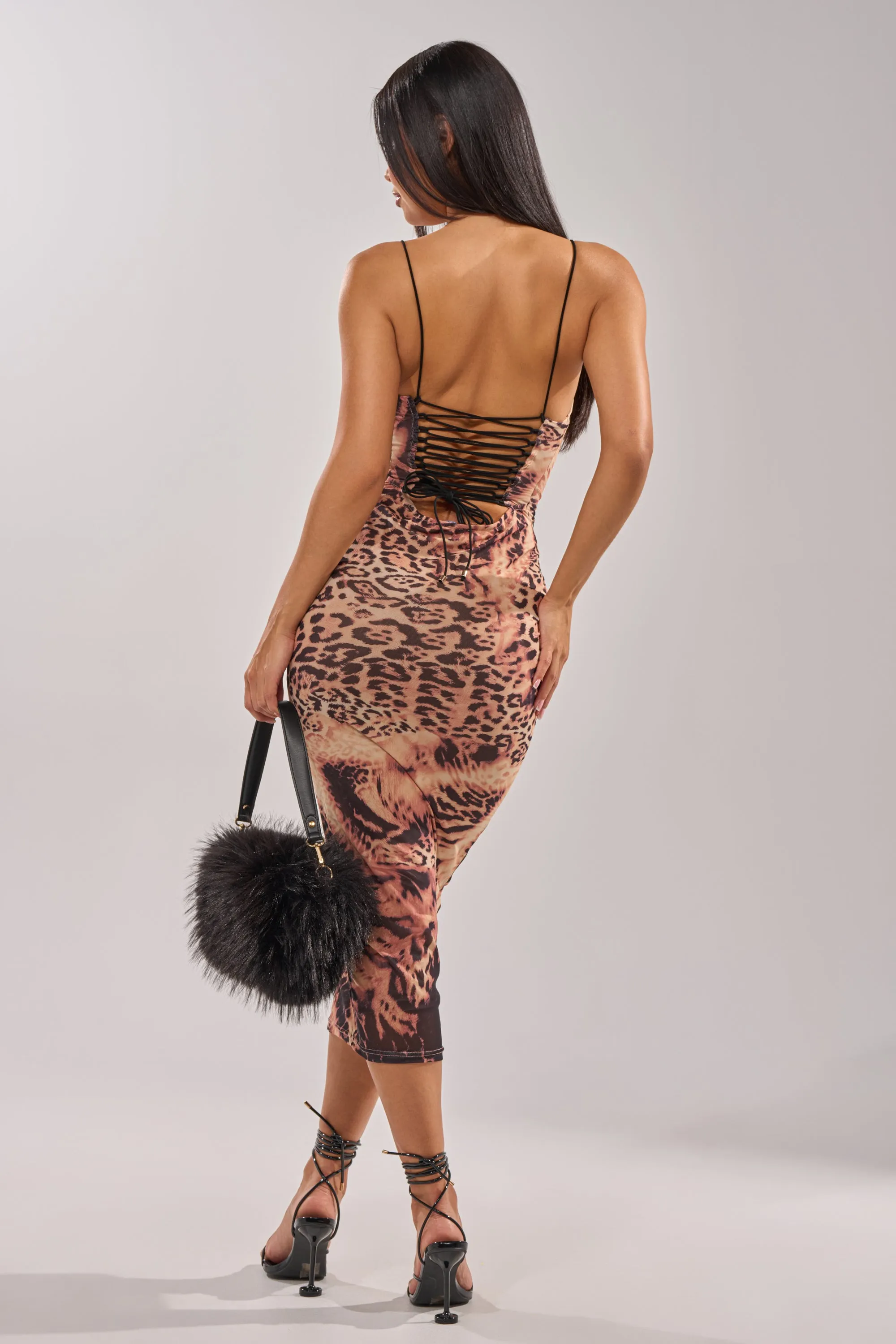 CLAWS OUT LEOPARD MIDI SLIP DRESS sold by AKIRA product image thumbnail 4