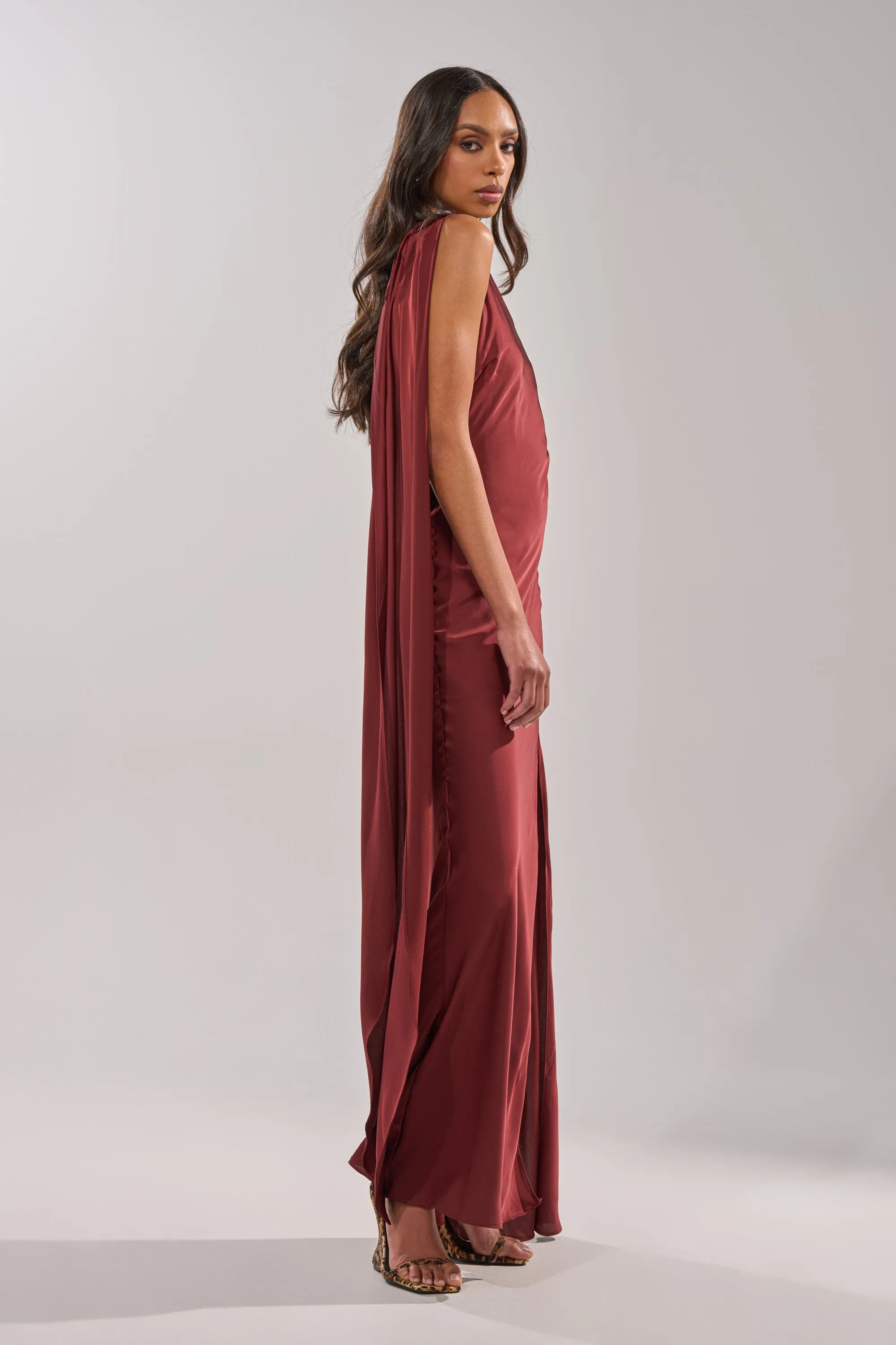 RSVP READY SATIN MAXI DRESS sold by AKIRA product image thumbnail 5