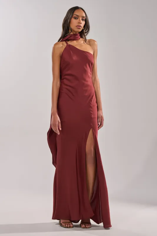 RSVP READY SATIN MAXI DRESS sold by AKIRA