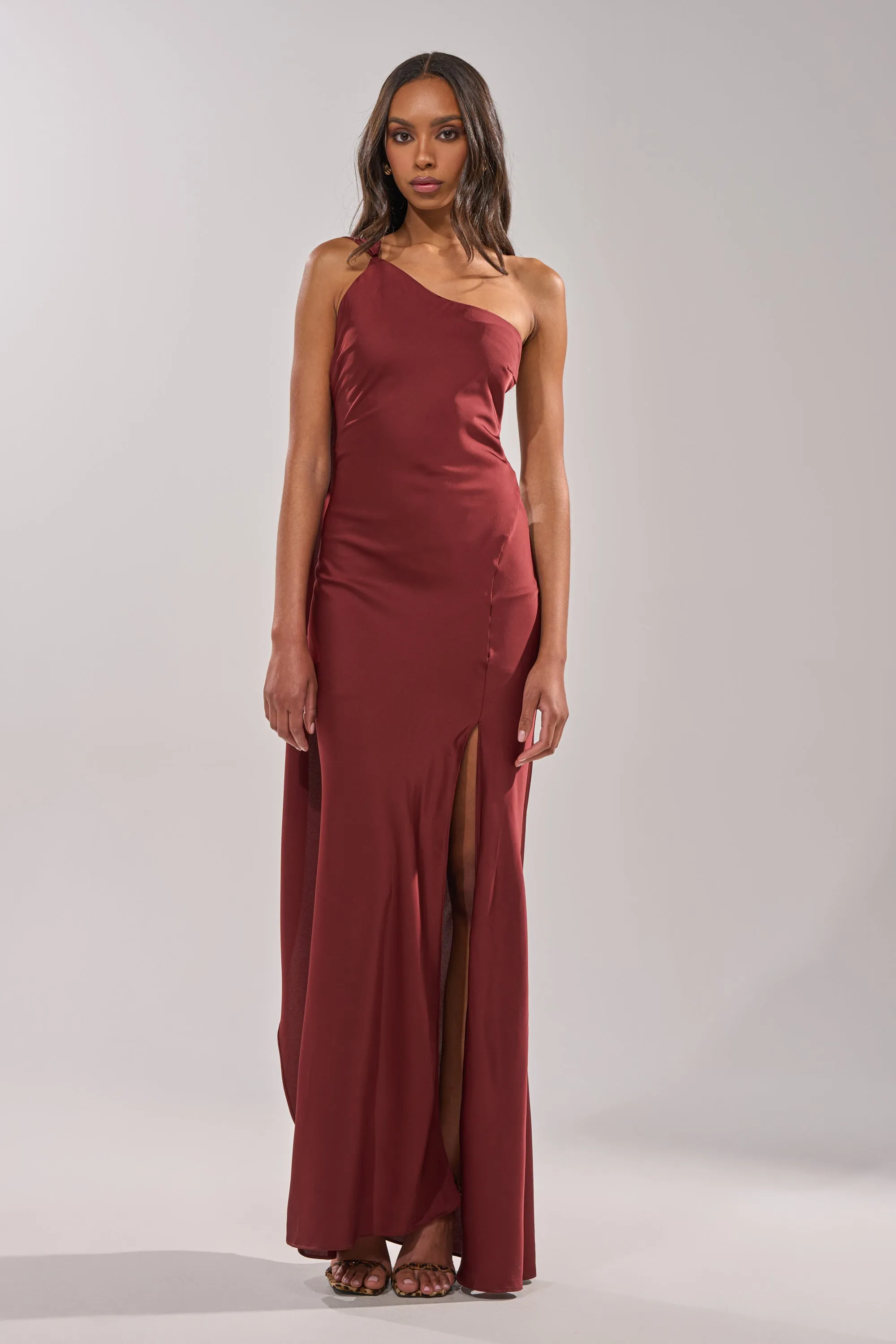 RSVP READY SATIN MAXI DRESS sold by AKIRA product image thumbnail 2