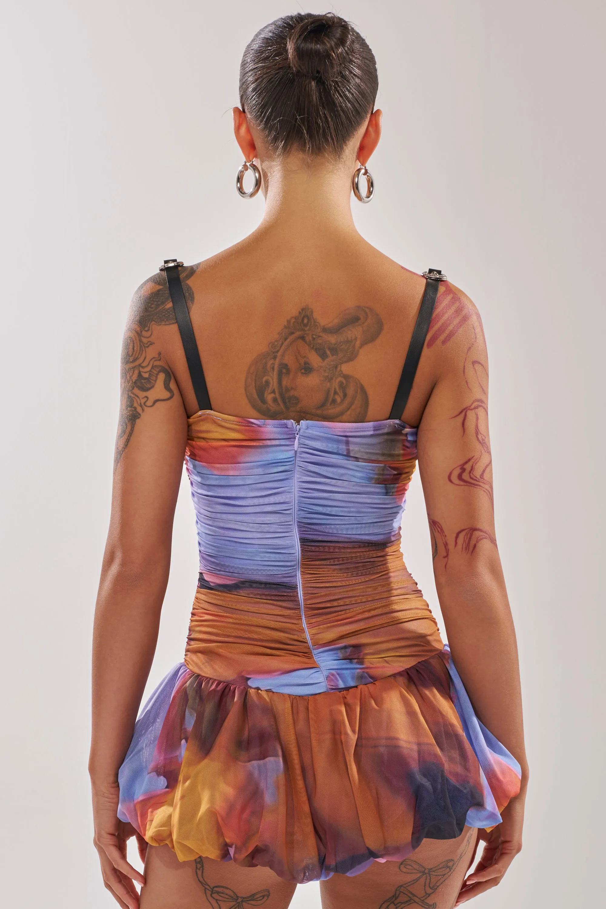 IN A MOOD PRINTED MINI DRESS IN PURPLE sold by AKIRA product image thumbnail 4
