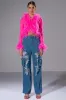 IVY DISTRESSED CARGO HIGH WAISTED JEANS sold by AKIRA
