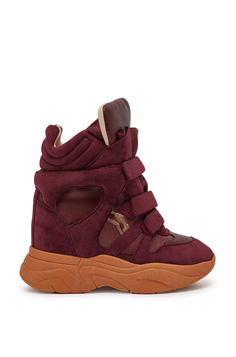MARANTO BURGUNDY WEDGE FAUX SUEDE SNEAKER sold by AKIRA product image thumbnail 5