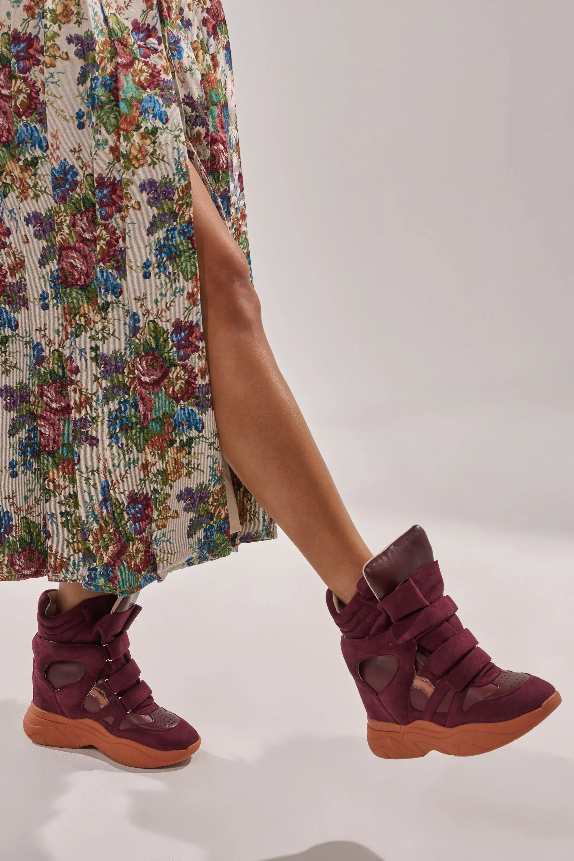 MARANTO BURGUNDY WEDGE FAUX SUEDE SNEAKER sold by AKIRA product image thumbnail 3