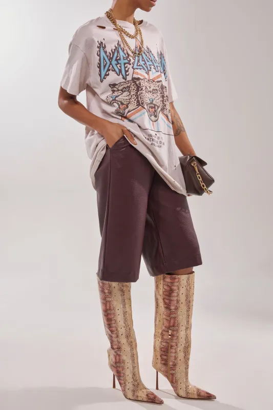 AZALEA WANG MADEYE NUDE SNAKE STILETTO BOOT sold by AKIRA