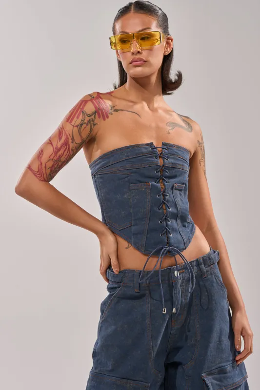 BOLD LACE UP CORSET sold by AKIRA