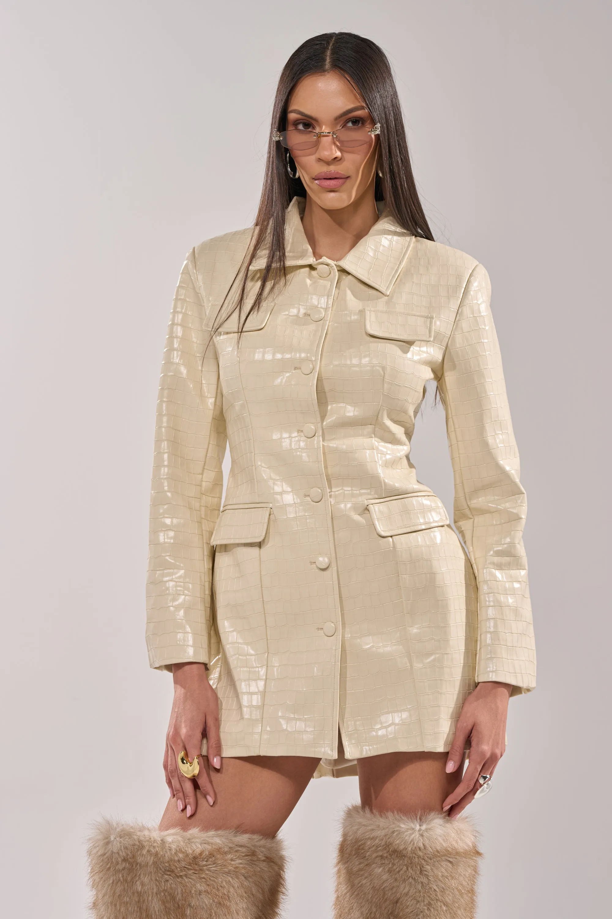 STANDING ON BUSINESS PU MINI DRESS sold by AKIRA product image thumbnail 5