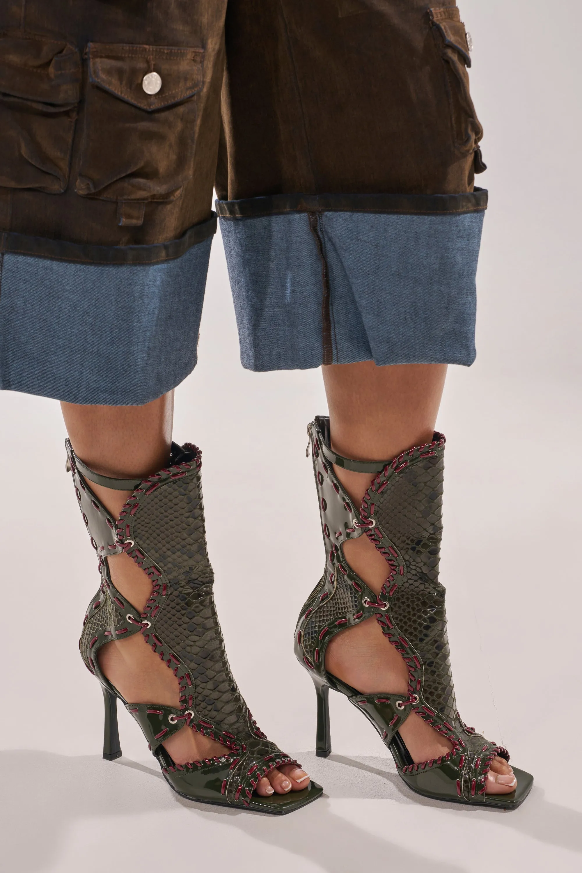 AZALEA WANG INDRANI OLIVE GLADIATOR SANDAL sold by AKIRA product image thumbnail 3