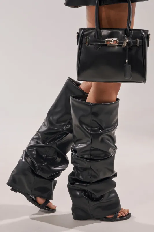 AZALEA WANG RAYLAN BLACK GLADIATOR SANDAL sold by AKIRA