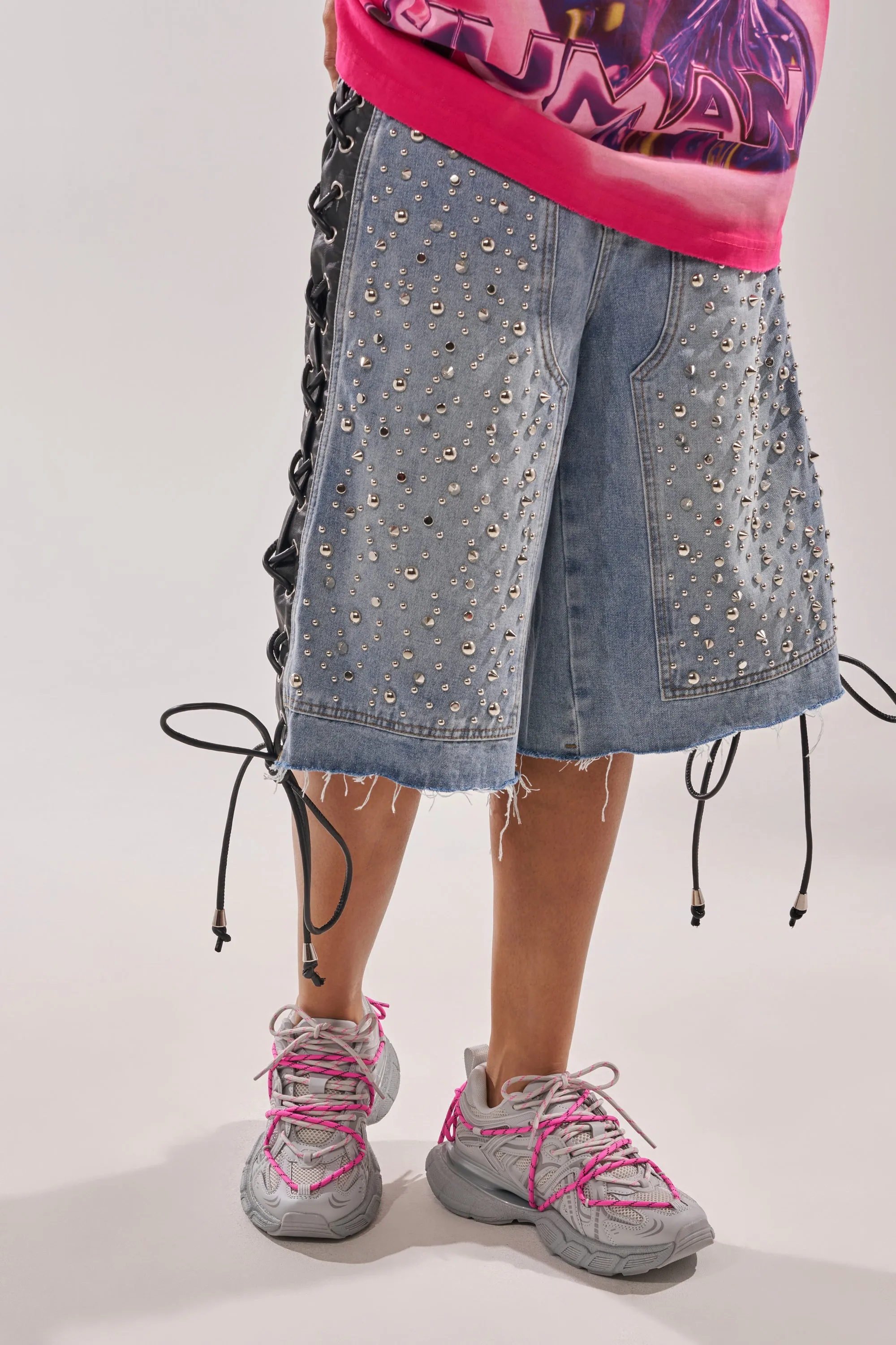 AZALEA WANG SATINE GREY LACE UP SNEAKER sold by AKIRA