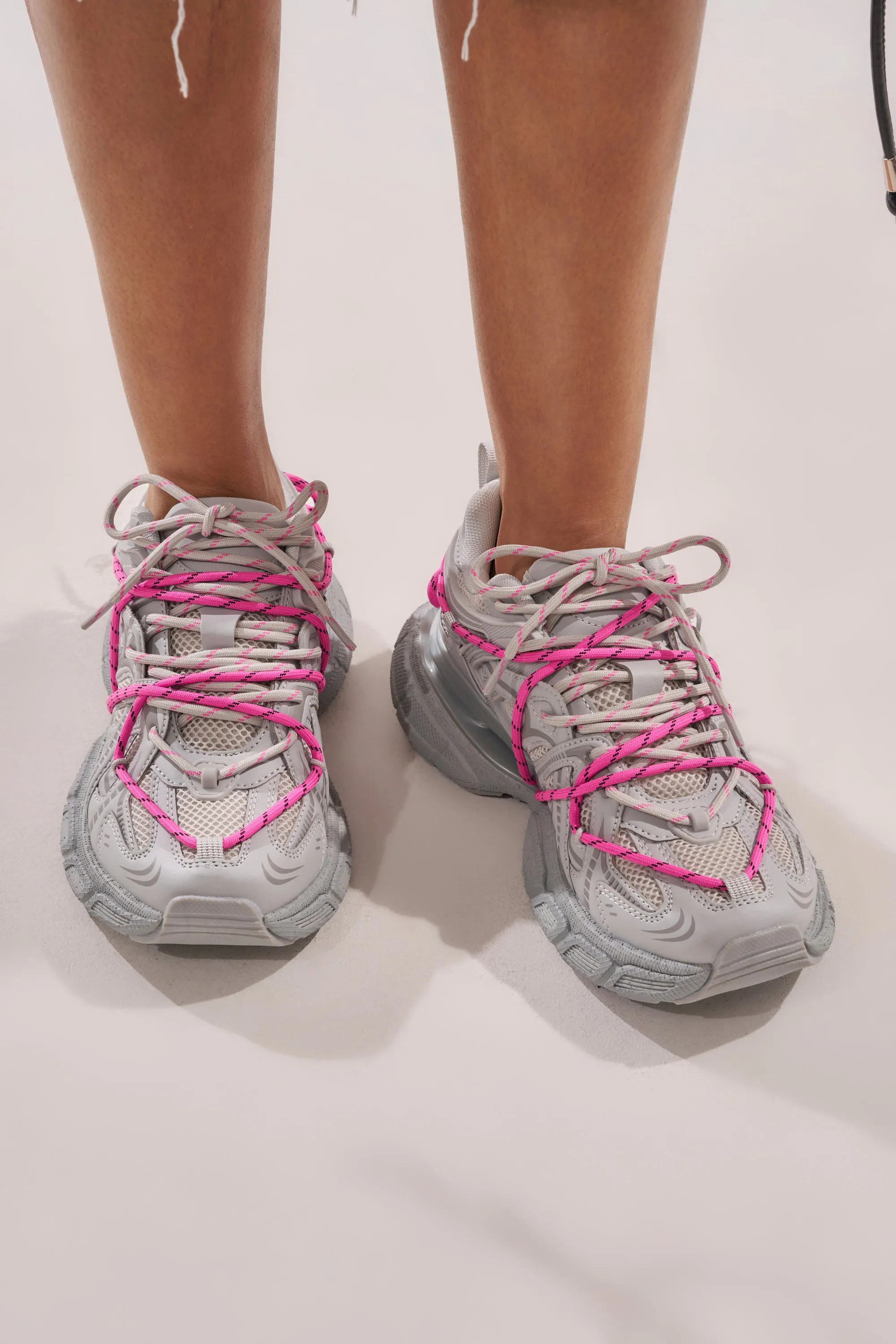 AZALEA WANG SATINE GREY LACE UP SNEAKER sold by AKIRA product image thumbnail 4