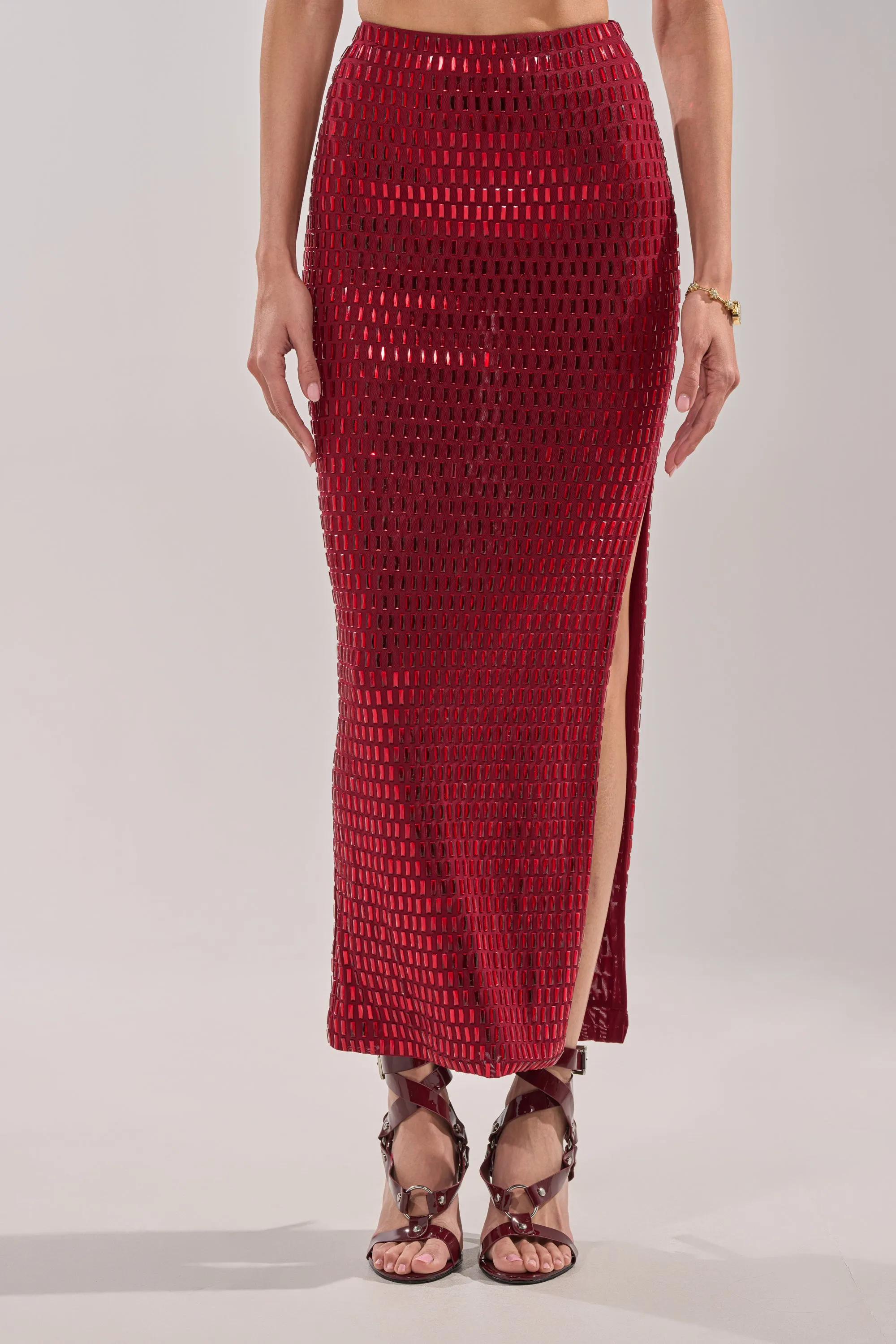 FALLING IN LOVE RHINESTONE MAXI SKIRT sold by AKIRA product image thumbnail 2