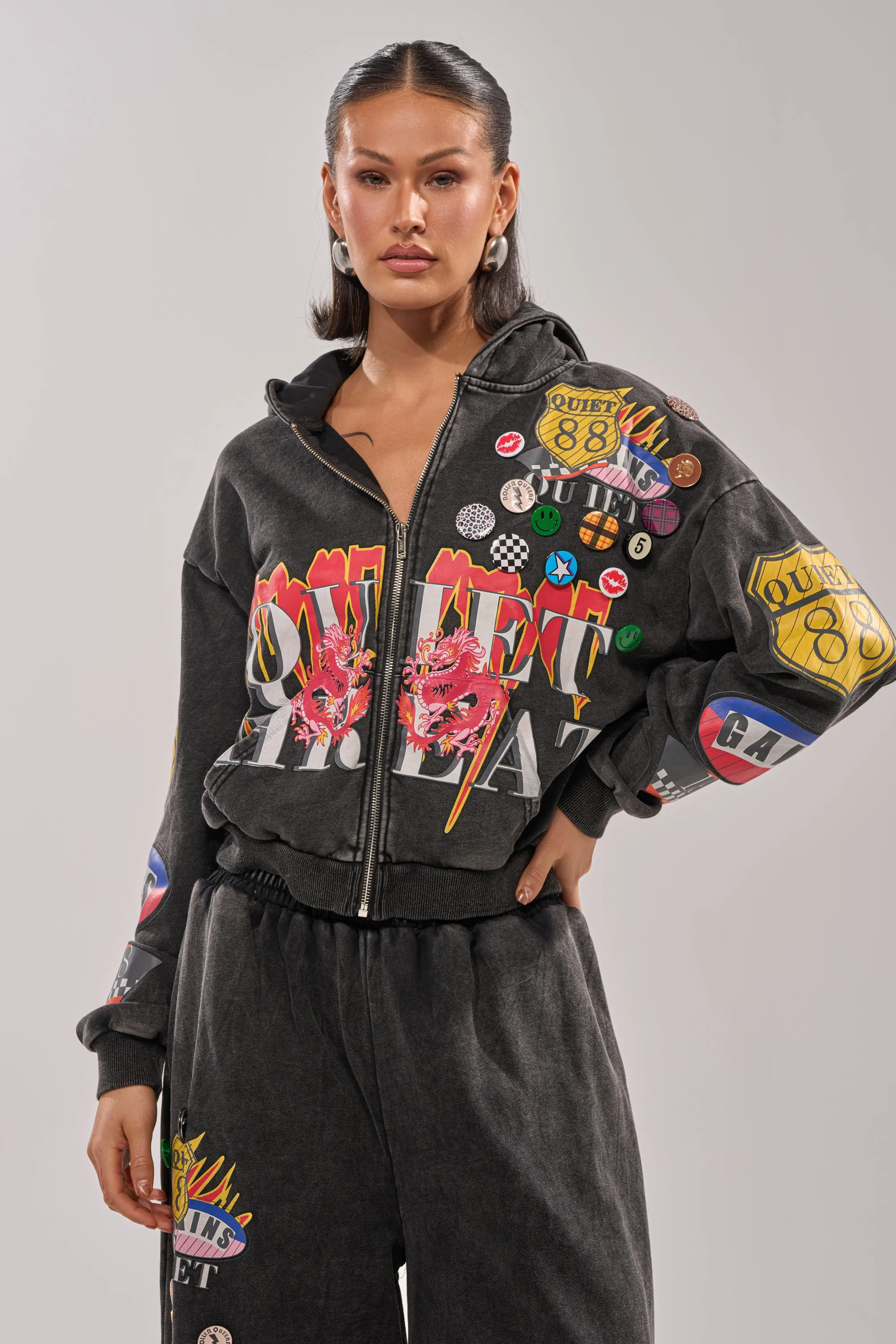 ANOTHER ONE ZIP UP SWEATSHIRT sold by AKIRA