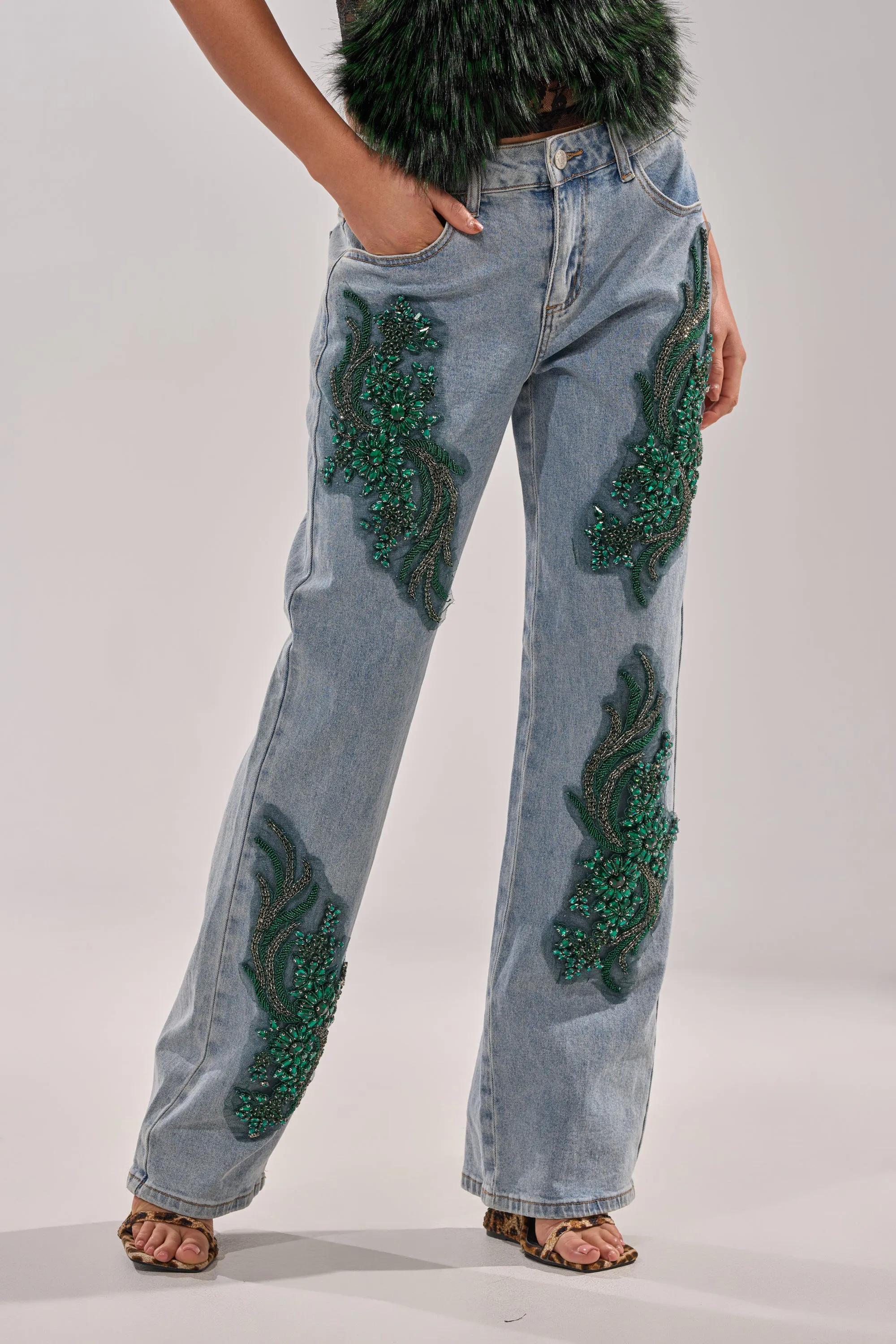 BILLIONAIRE BELLE RHINESTONE JEANS sold by AKIRA product image thumbnail 2