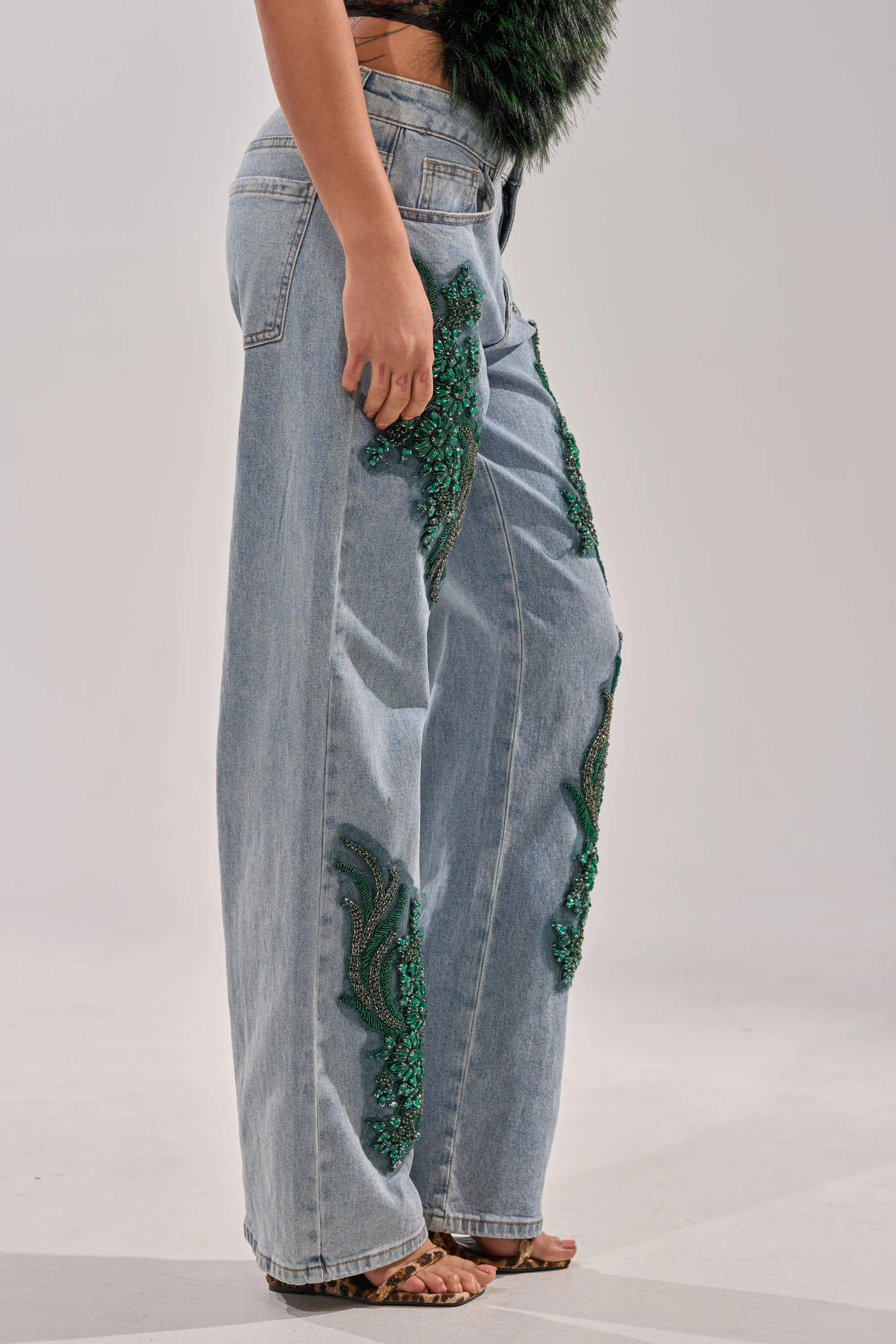 BILLIONAIRE BELLE RHINESTONE JEANS sold by AKIRA product image thumbnail 4