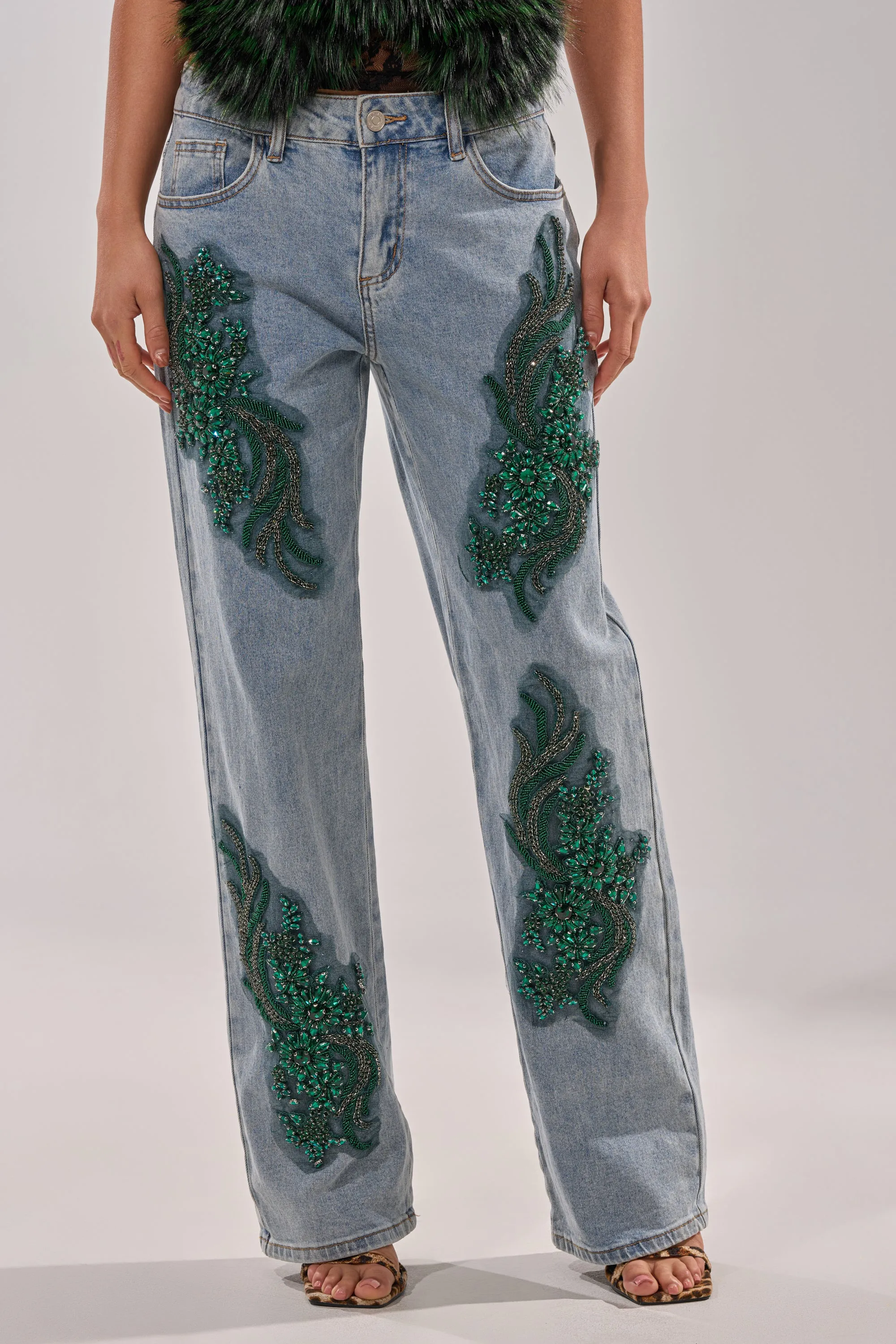 BILLIONAIRE BELLE RHINESTONE JEANS sold by AKIRA product image thumbnail 3