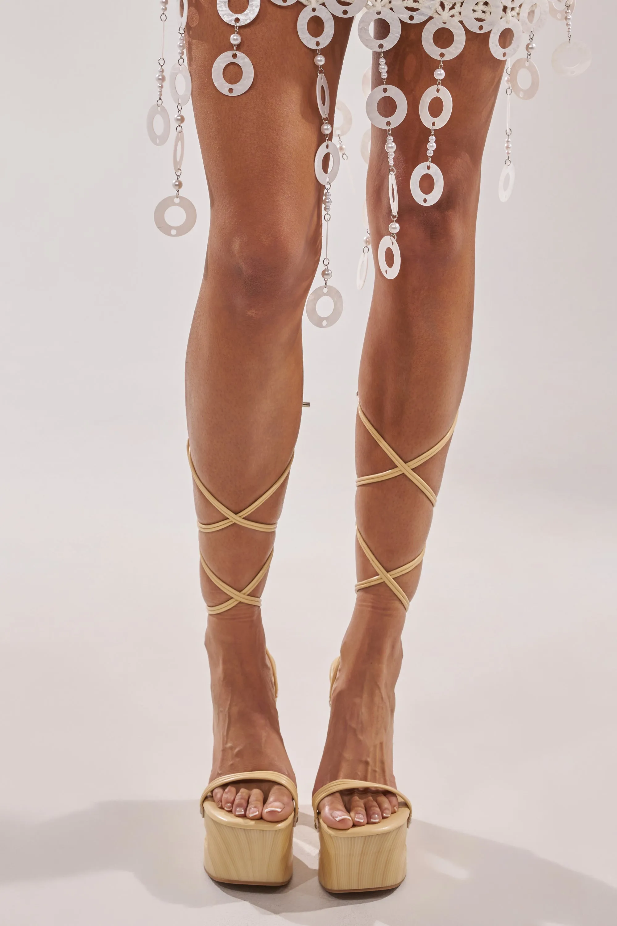 AZALEA WANG CIPRIANO BEIGE STRAP EMPTY WEDGE SANDAL sold by AKIRA product image thumbnail 3