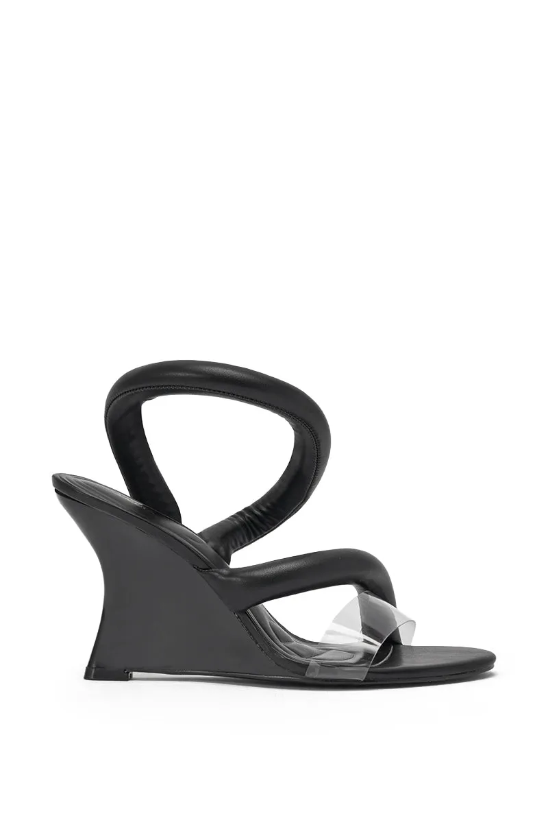 AKIRA MINORU BLACK WEDGE SANDAL sold by AKIRA product image thumbnail 5