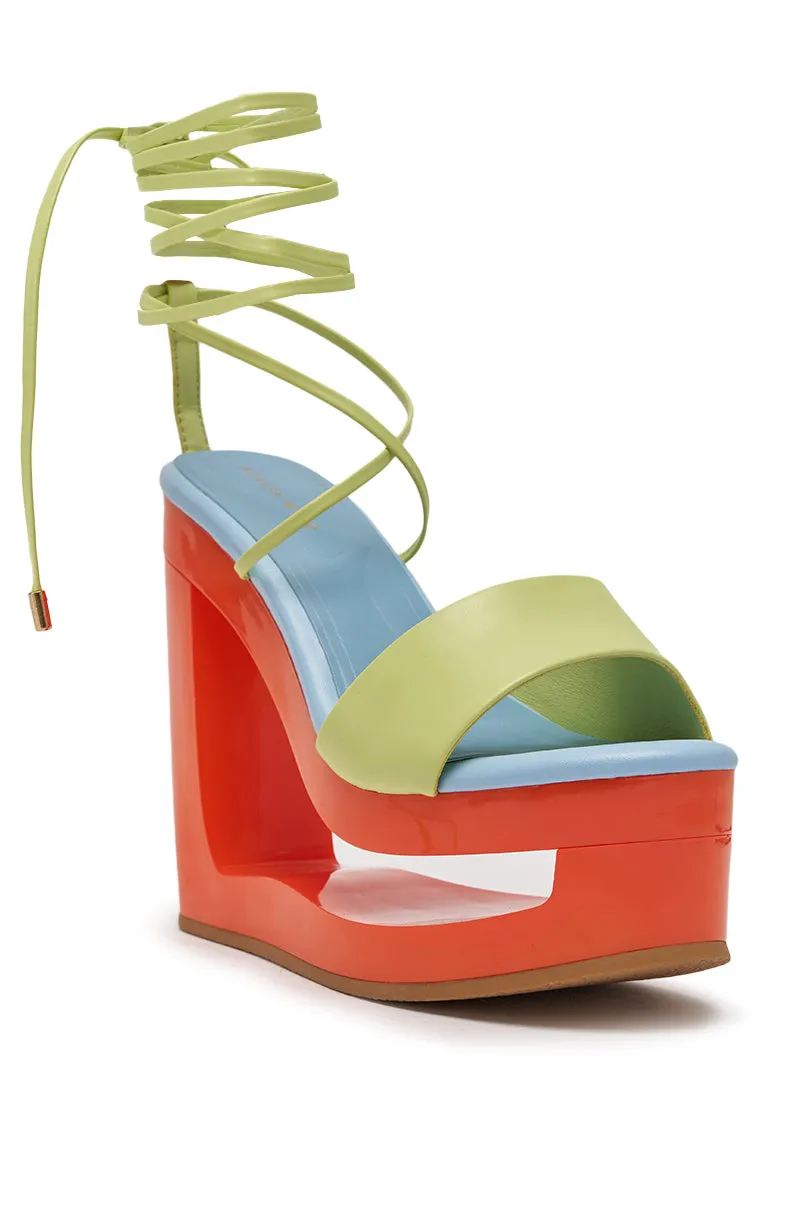 AZALEA WANG TAFFY MULTI NOVELTY WEDGE MULE SANDAL sold by AKIRA product image thumbnail 5