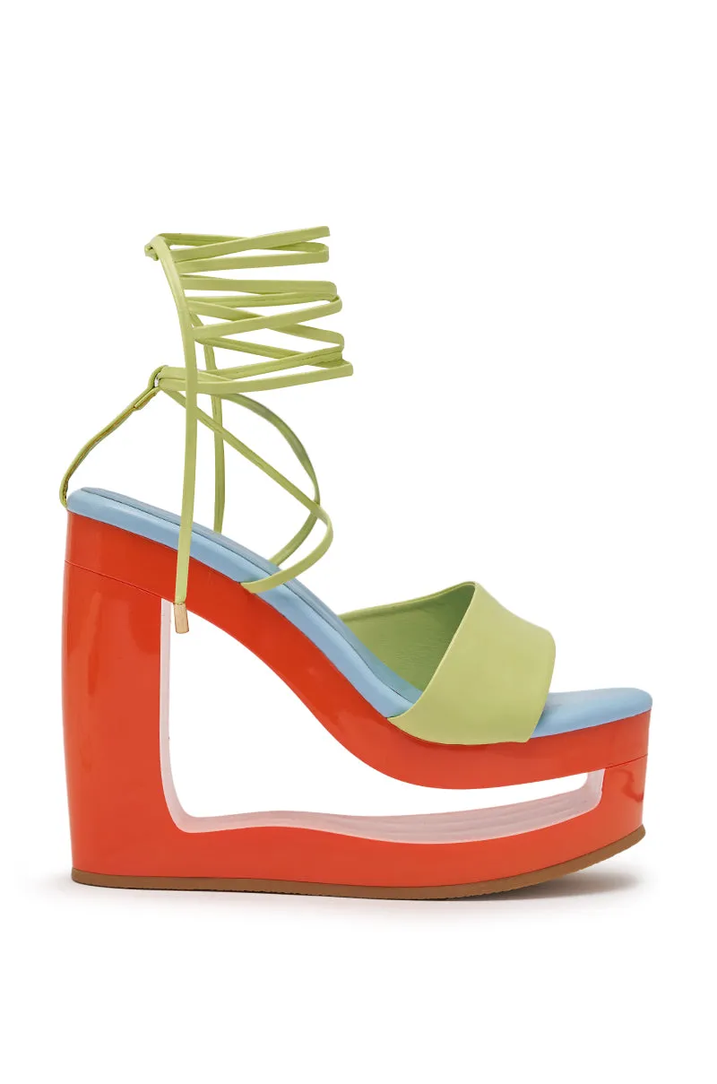 AZALEA WANG TAFFY MULTI NOVELTY WEDGE MULE SANDAL sold by AKIRA product image thumbnail 4