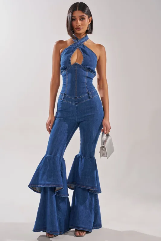 RODEO REBEL DENIM JUMPSUIT made by AKIRA