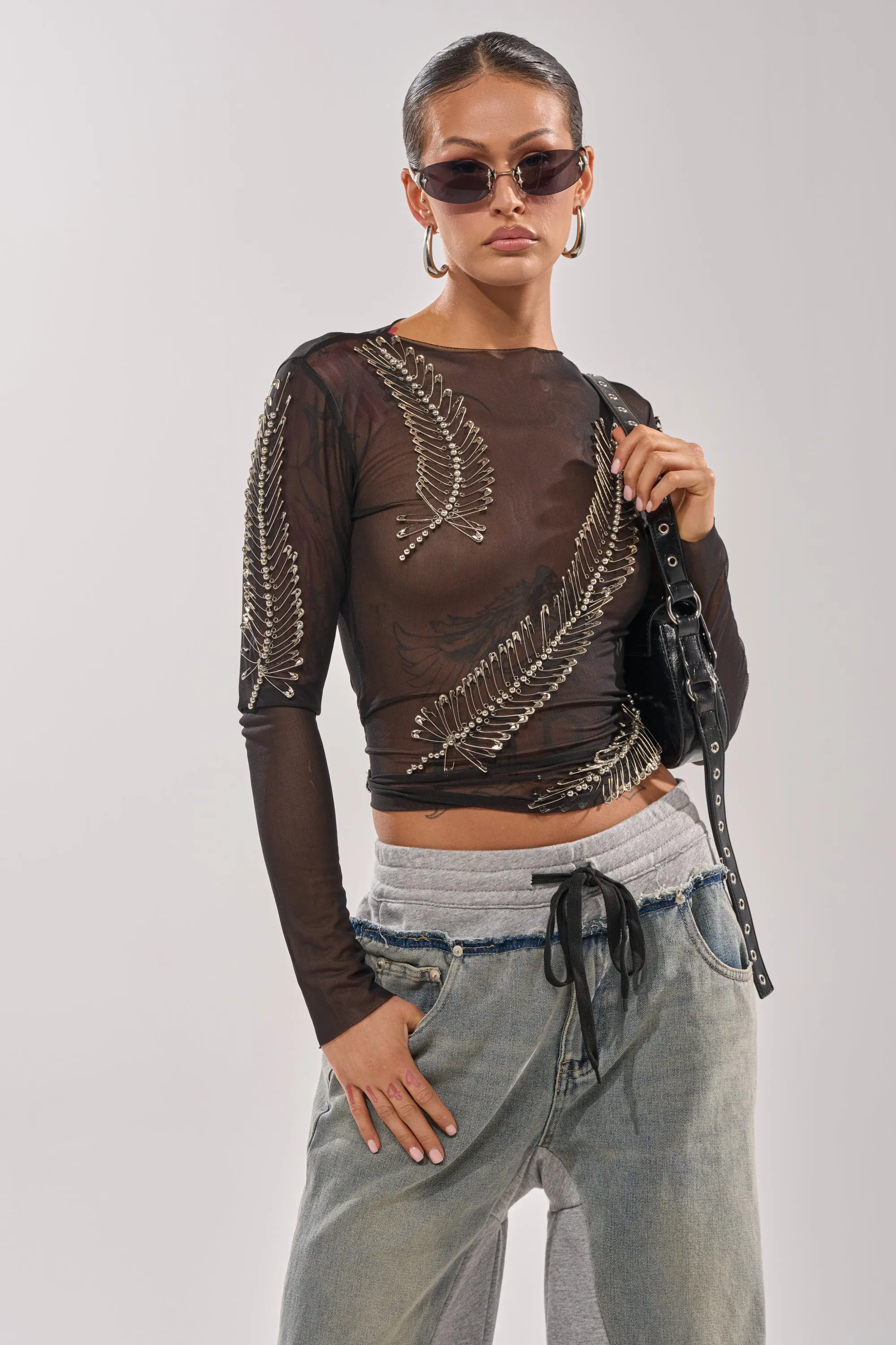 PINNED DOWN MESH TOP sold by AKIRA product image thumbnail 2