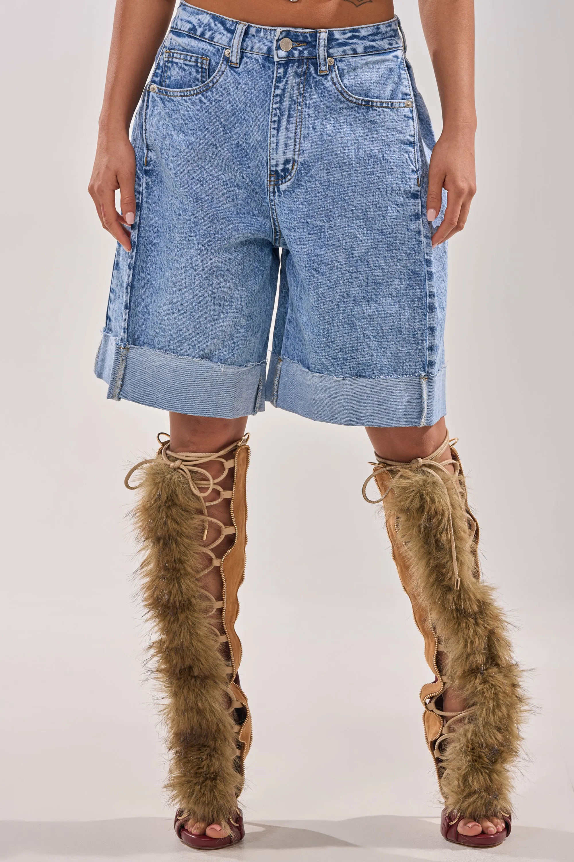 GONE BAD DENIM BERMUDA SHORT sold by AKIRA product image thumbnail 2