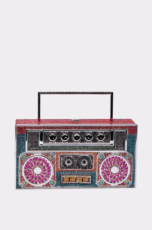 TURN ME UP BLING BOOMBOX PURSE made by AKIRA