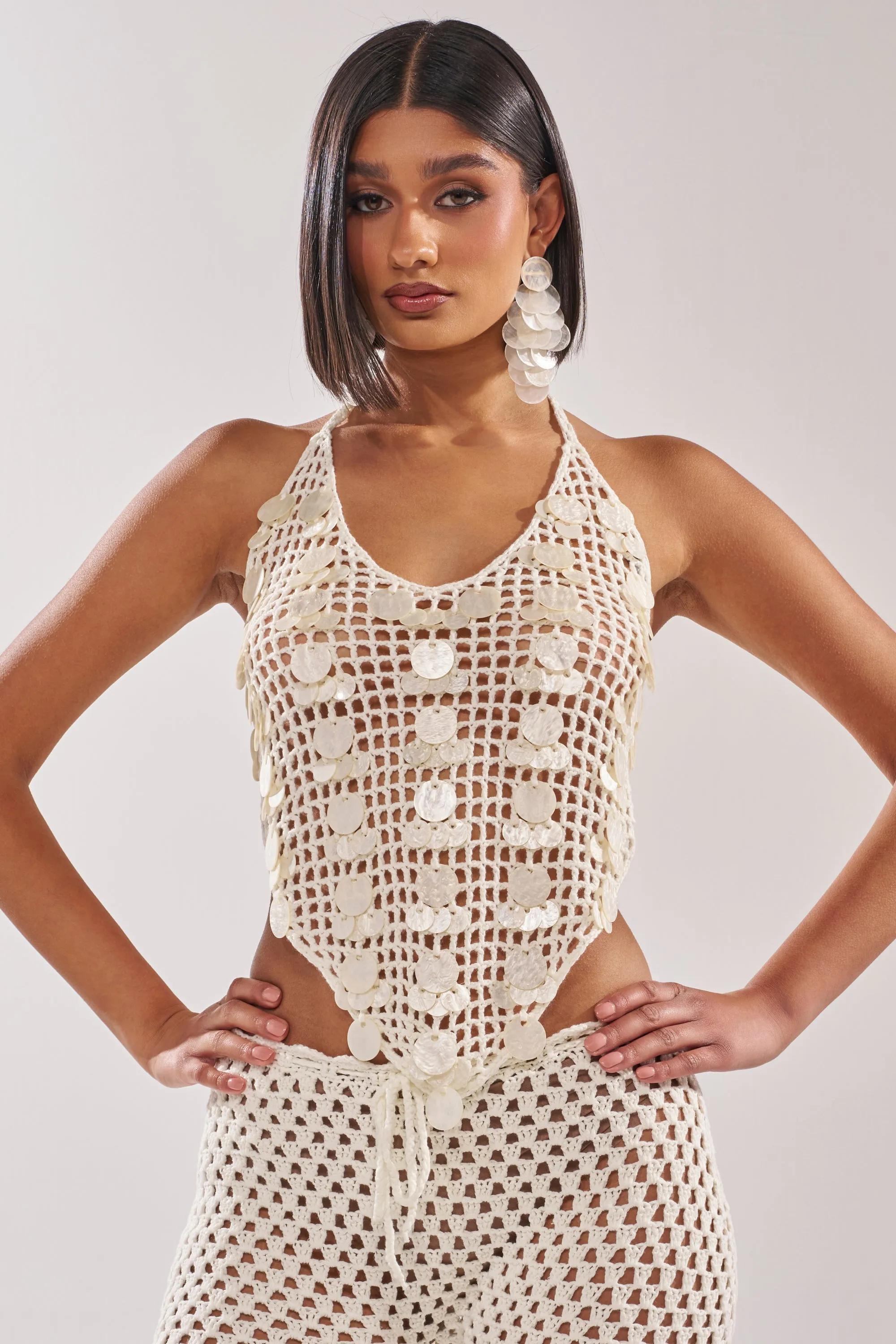 TAKE ME TO THE CLUB CROCHET TANK sold by AKIRA